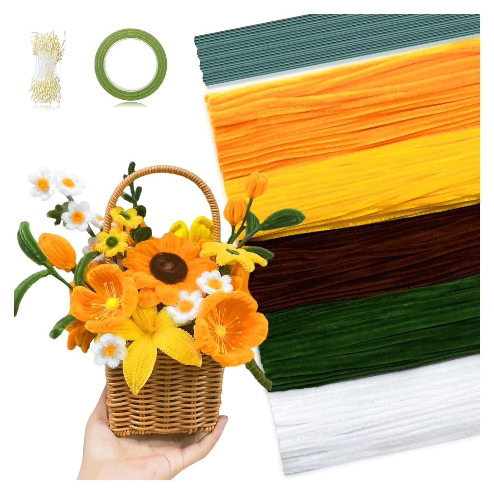 Conjunto de Limpiapipas Peryiter 371 Flores Naranja DIY