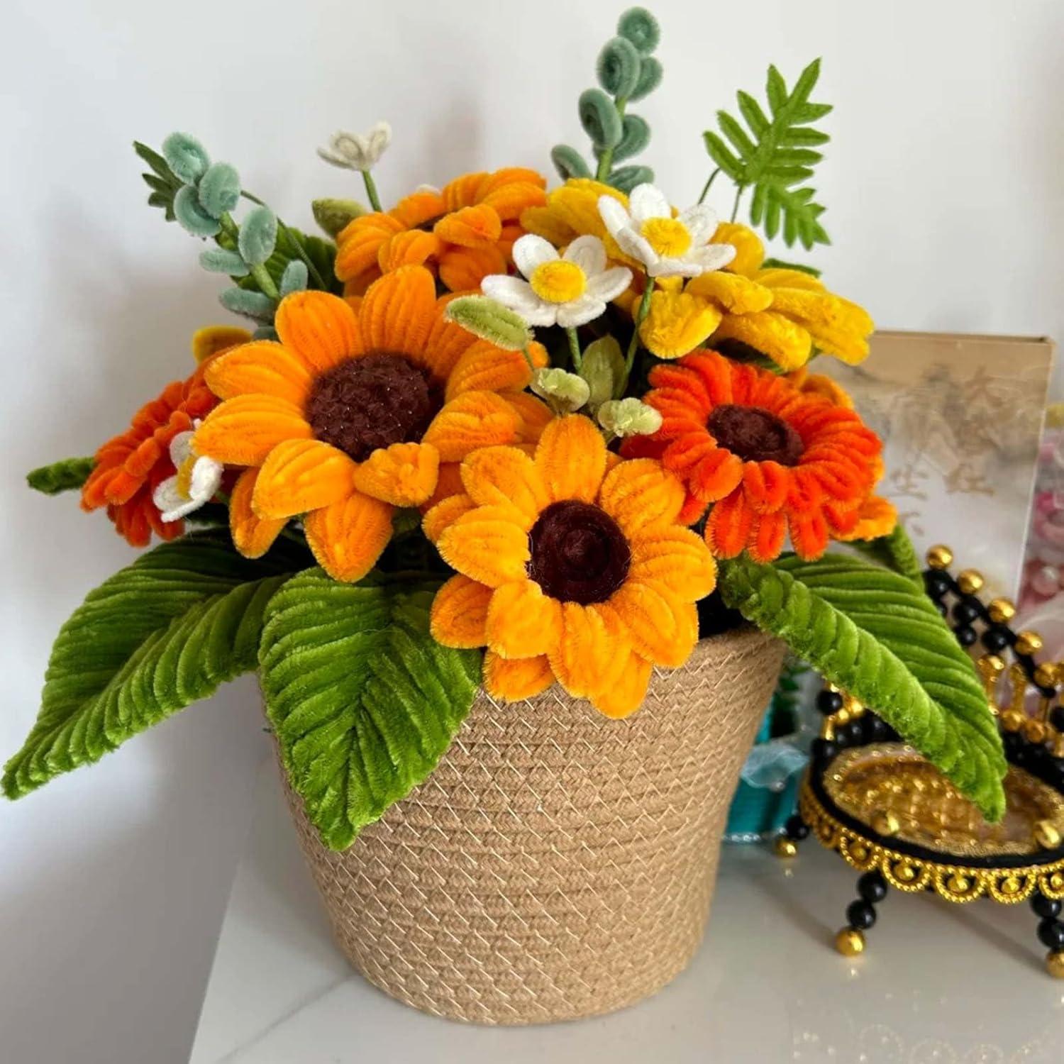 Conjunto de Limpiapipas Peryiter 371 Flores Naranja DIY