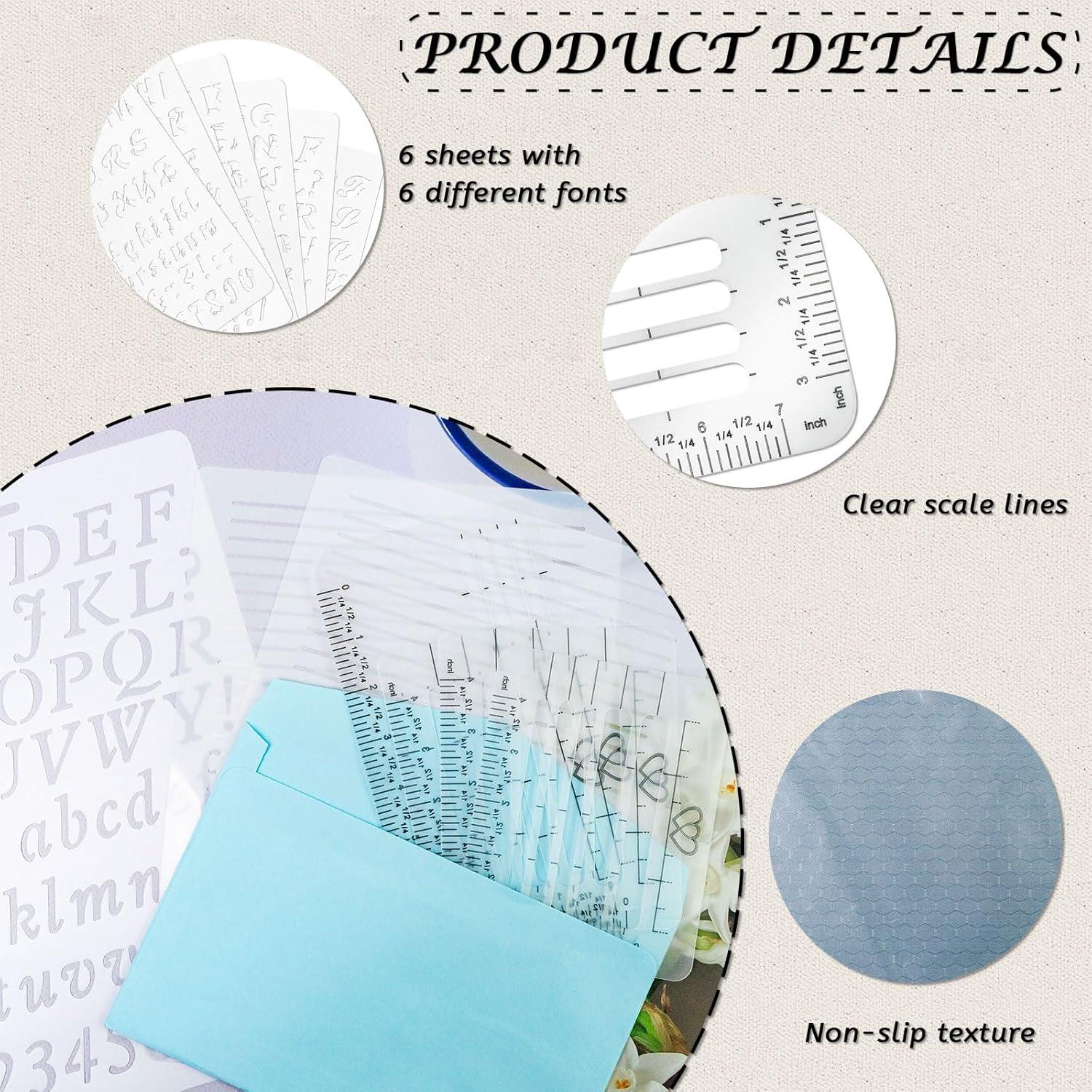 Paquete de 12 Plantillas de Esténcil GTILE para Sobres y Diarios