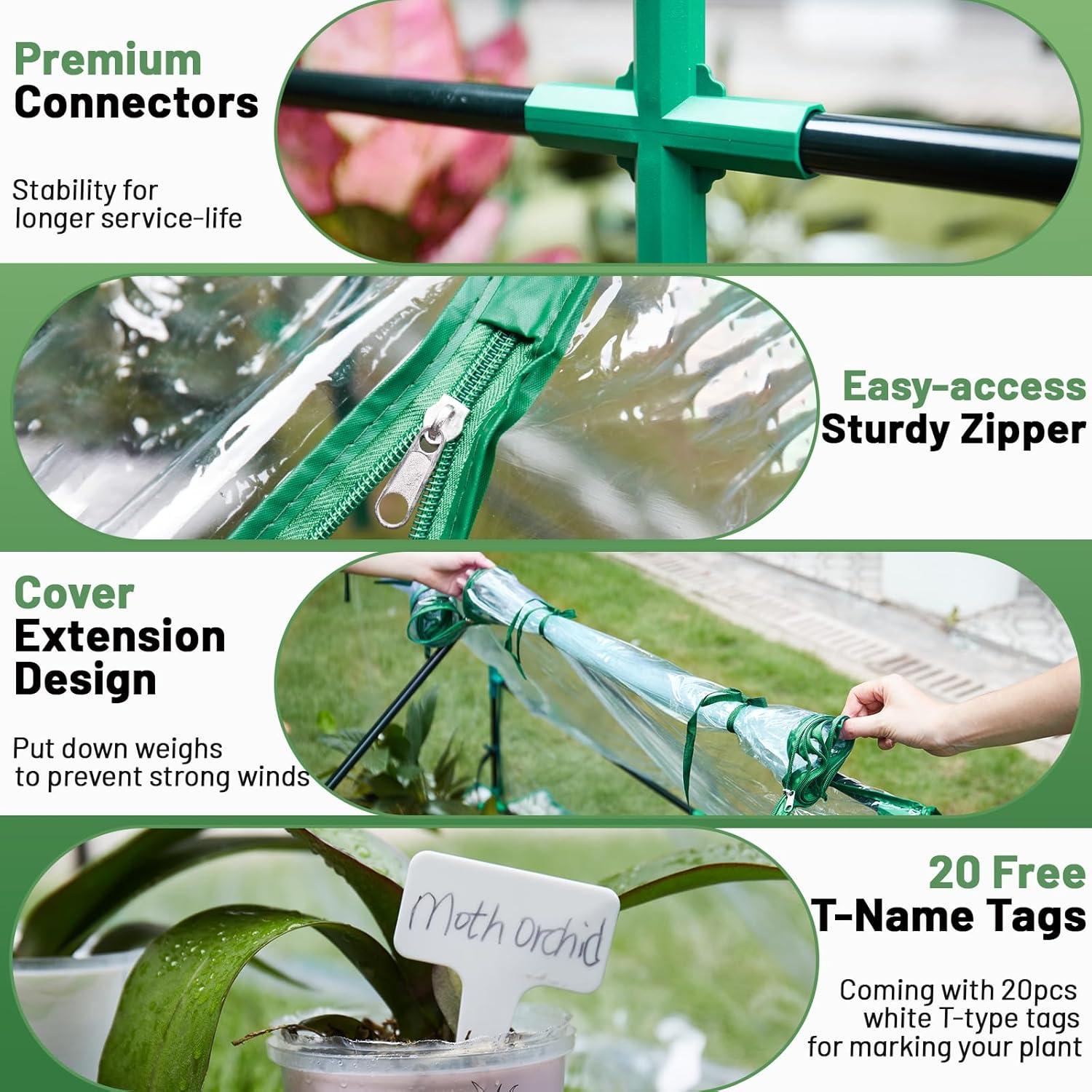 Invernadero Mini Portátil Greengro 180x91x91 cm con Cremallera