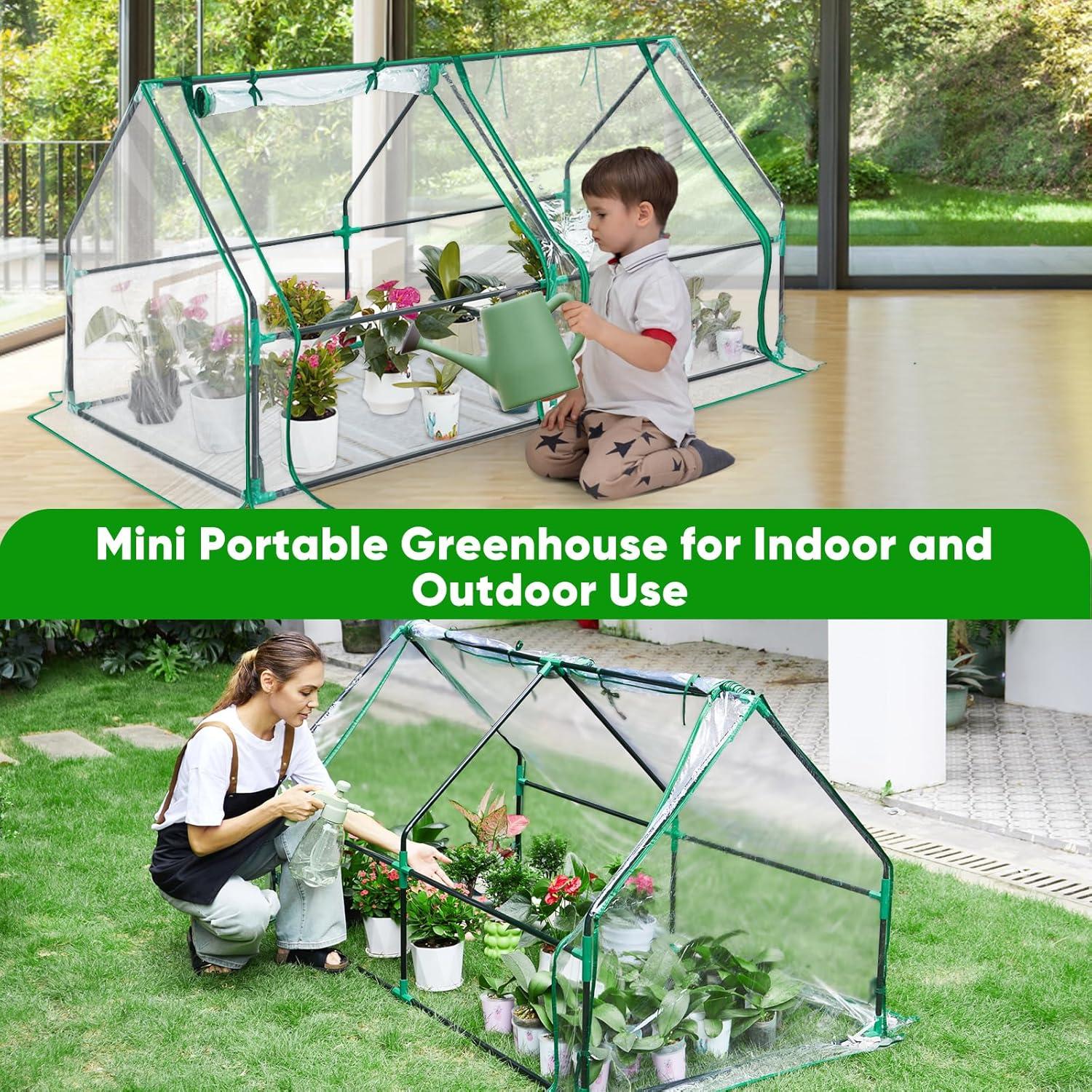Invernadero Mini Portátil Greengro 180x91x91 cm con Cremallera