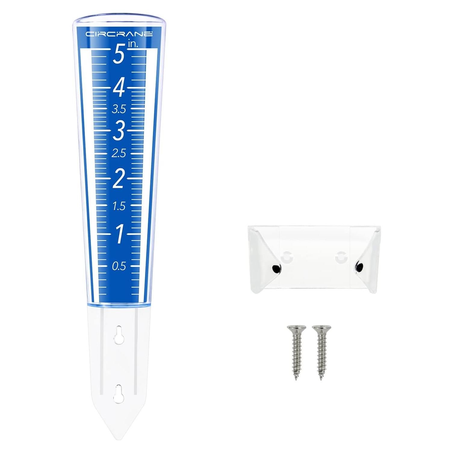 Medidor de Lluvia Circrane Azul 12.7 cm con Soporte y Tornillos