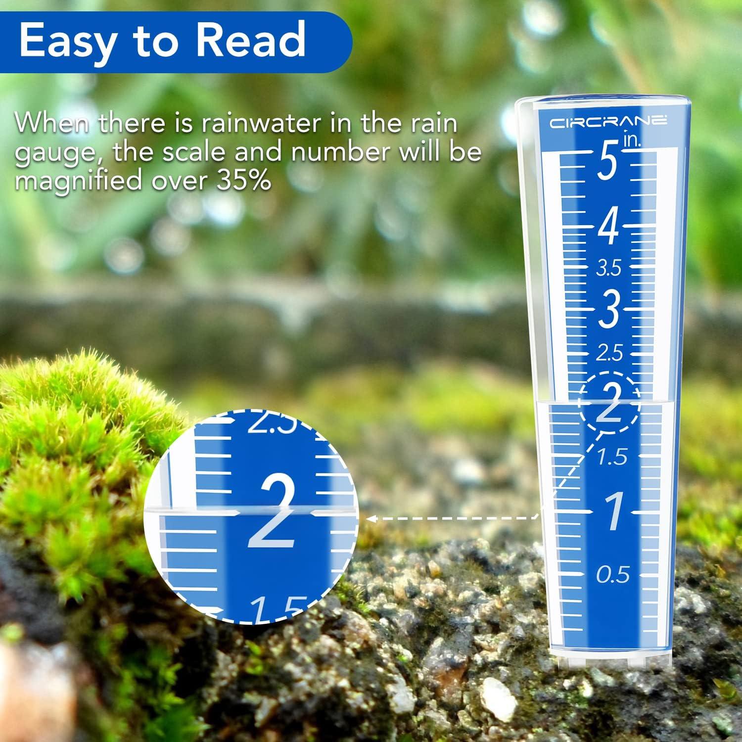 Medidor de Lluvia Circrane Azul 12.7 cm con Soporte y Tornillos