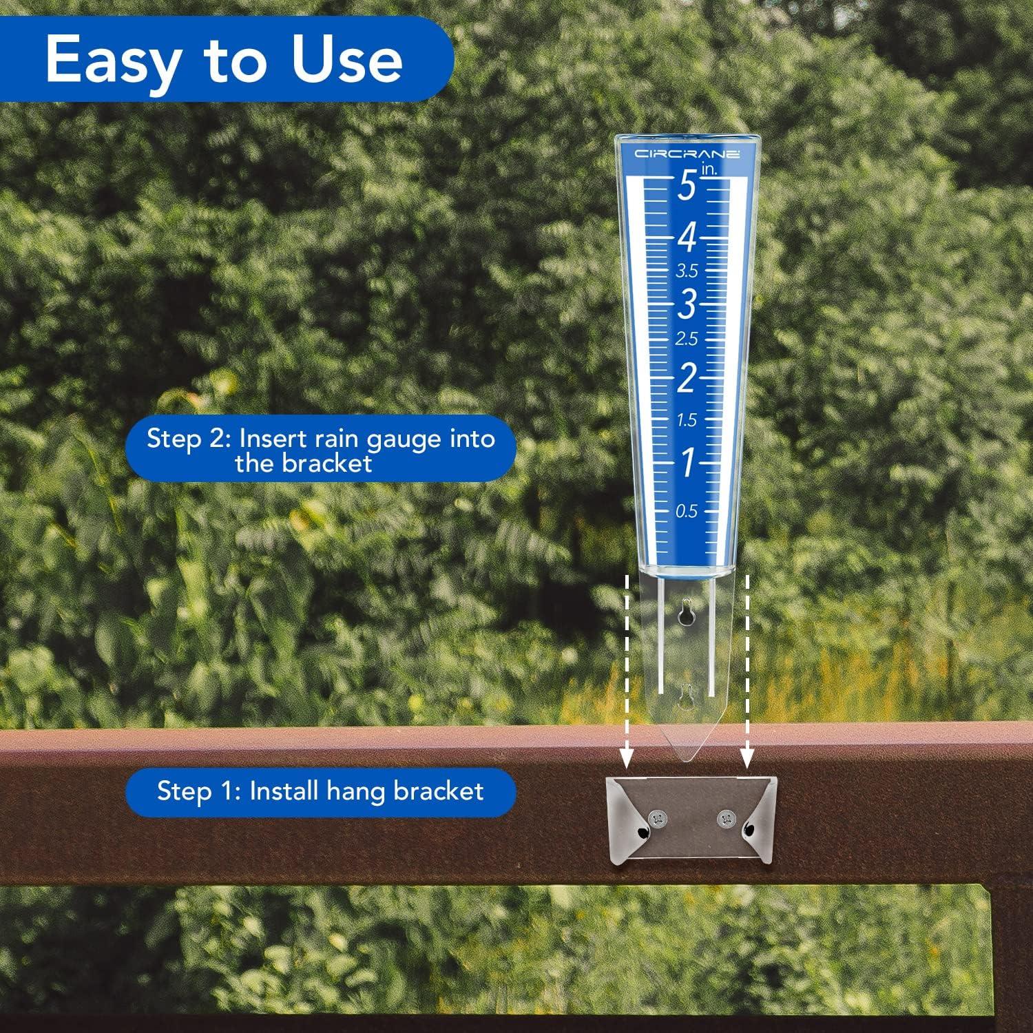 Medidor de Lluvia Circrane Azul 12.7 cm con Soporte y Tornillos