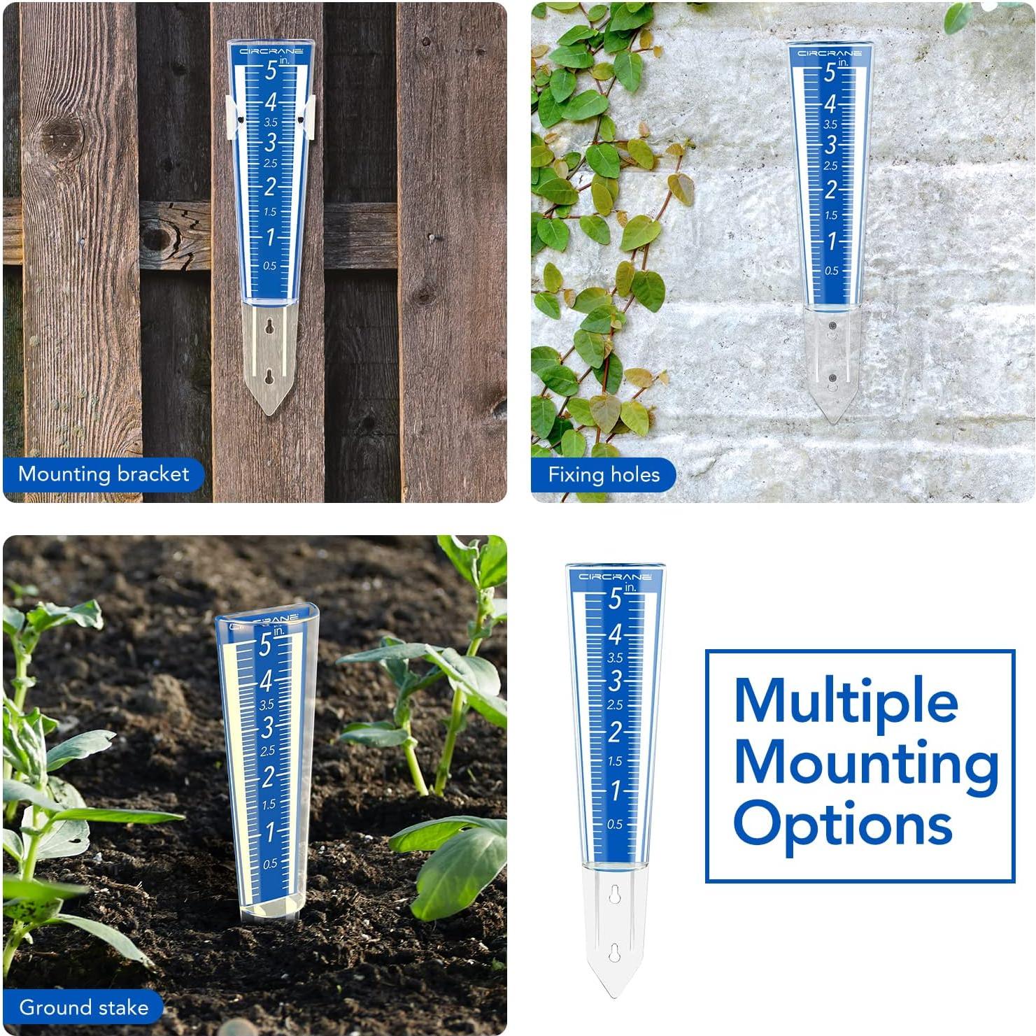 Medidor de Lluvia Circrane Azul 12.7 cm con Soporte y Tornillos