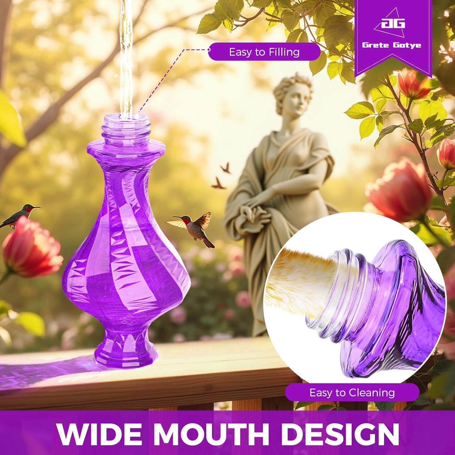 Alimentador de Colibríes de Vidrio Grete Gotye 20 Oz Púrpura
