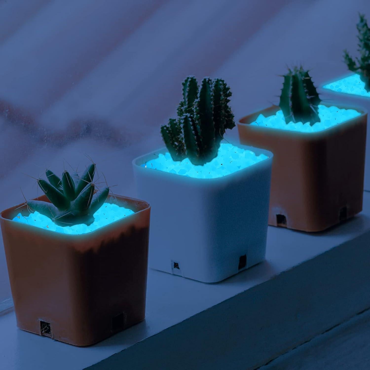 300 Piedras Brillantes en la Oscuridad Azul - Decoración Jardín