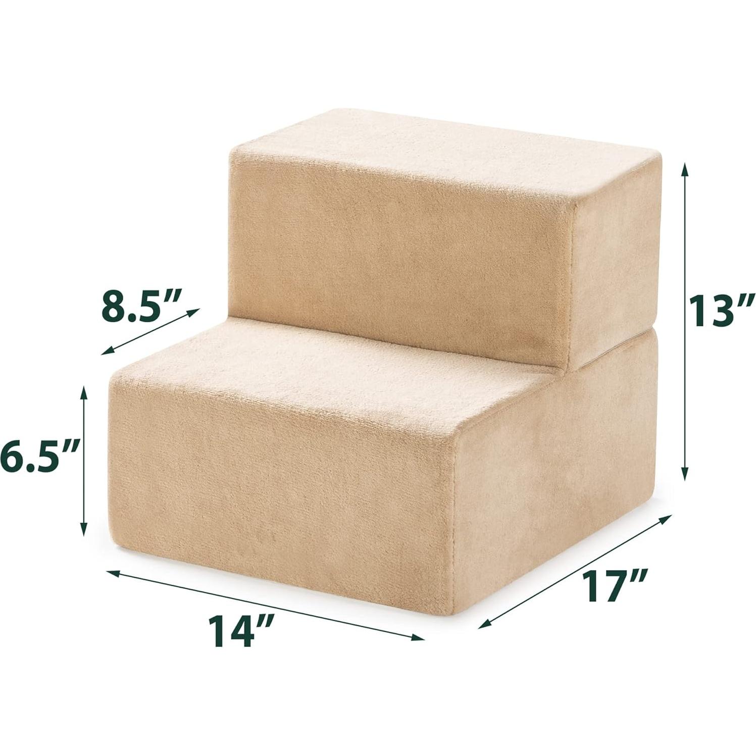 Escalera para Mascotas ZINUS 2 Pasos Espuma Alta Densidad Beige