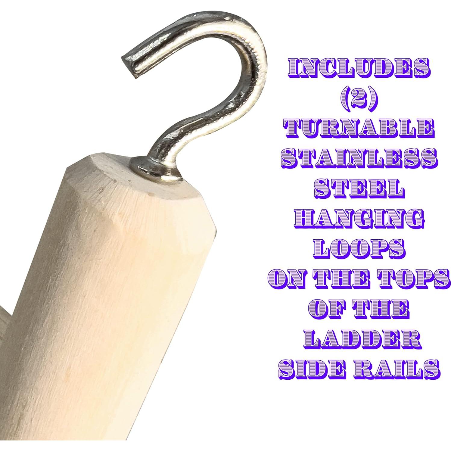 Escalera Colgante de Madera de Pino Natural 30.5 cm M&M Bird Toys