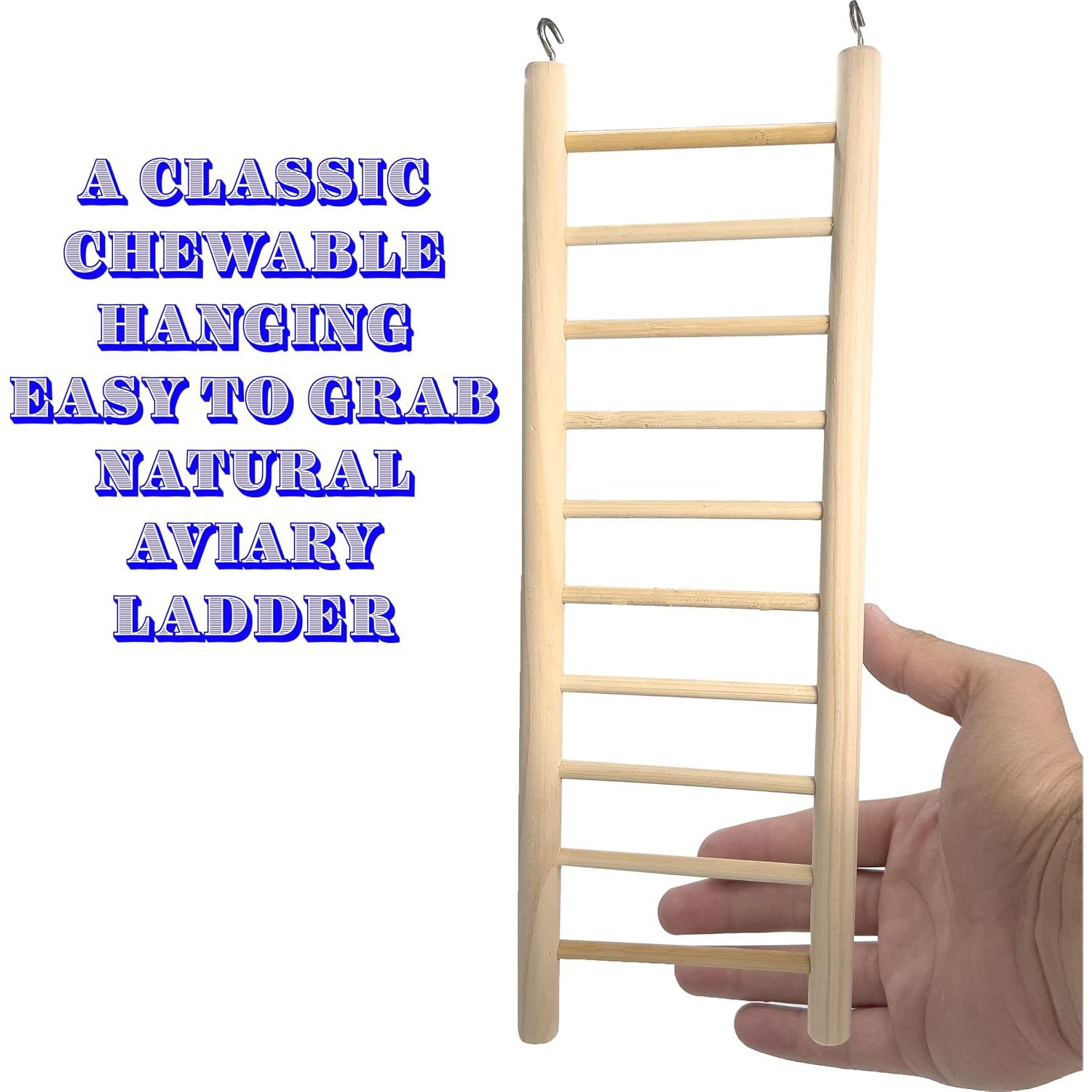 Escalera Colgante de Madera de Pino Natural 30.5 cm M&M Bird Toys