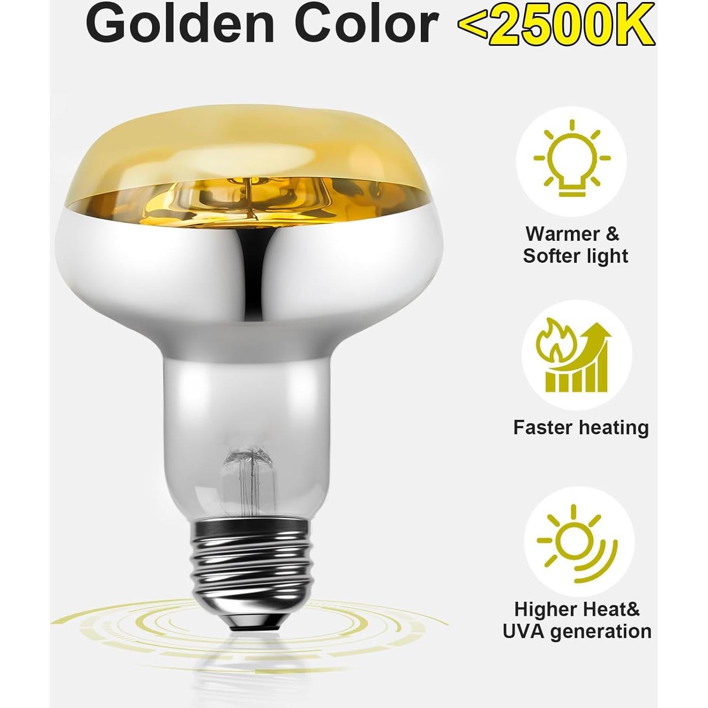 MIXJOY Bombillas de Calor para Reptiles 75W 2Pack UVA