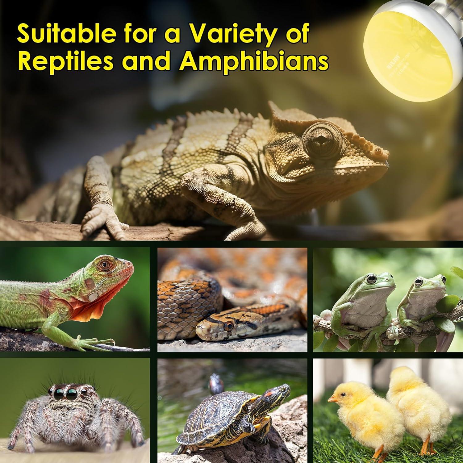 MIXJOY Bombillas de Calor para Reptiles 75W 2Pack UVA