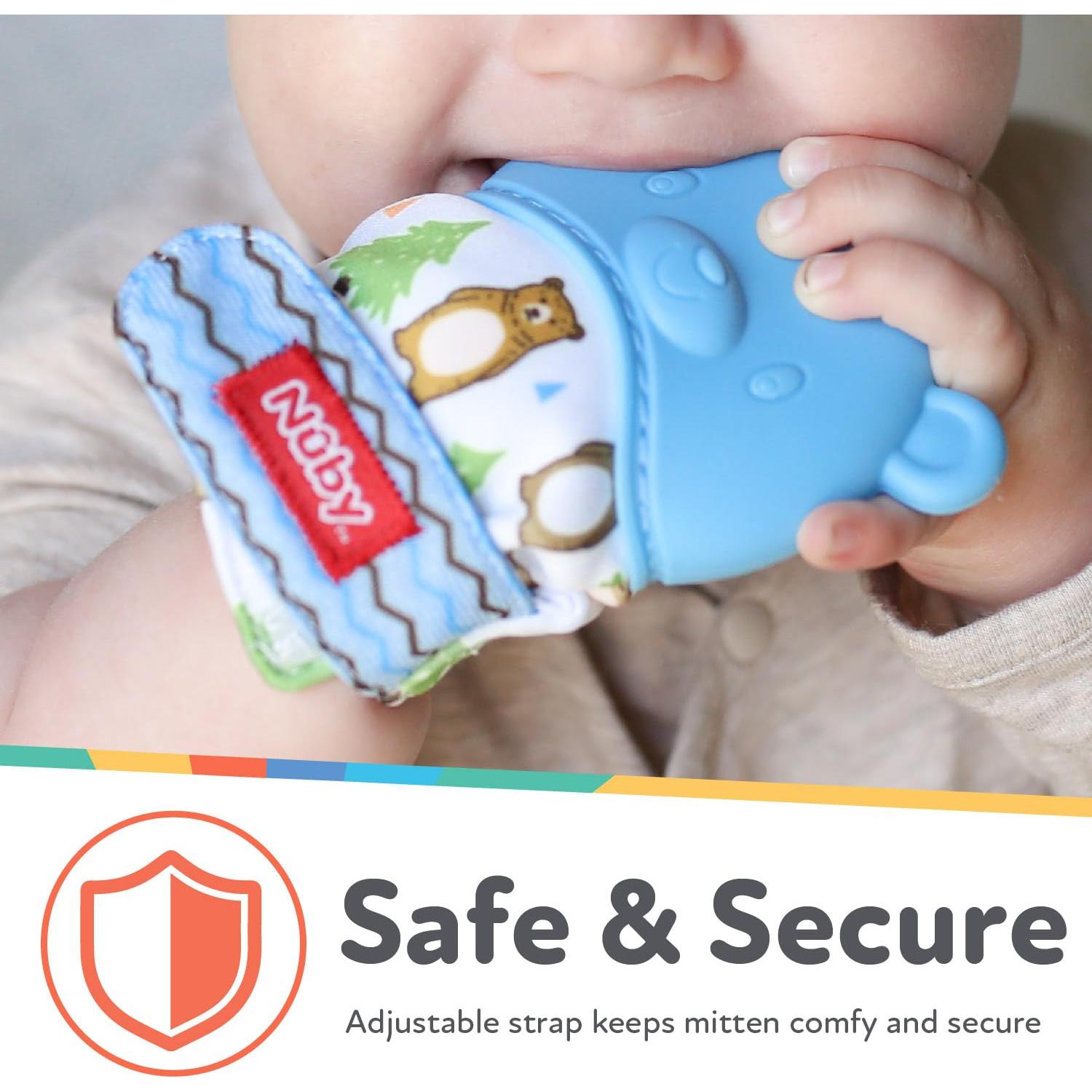 Mitón de Silicona para Dentición Nuby Oso 3+ Meses