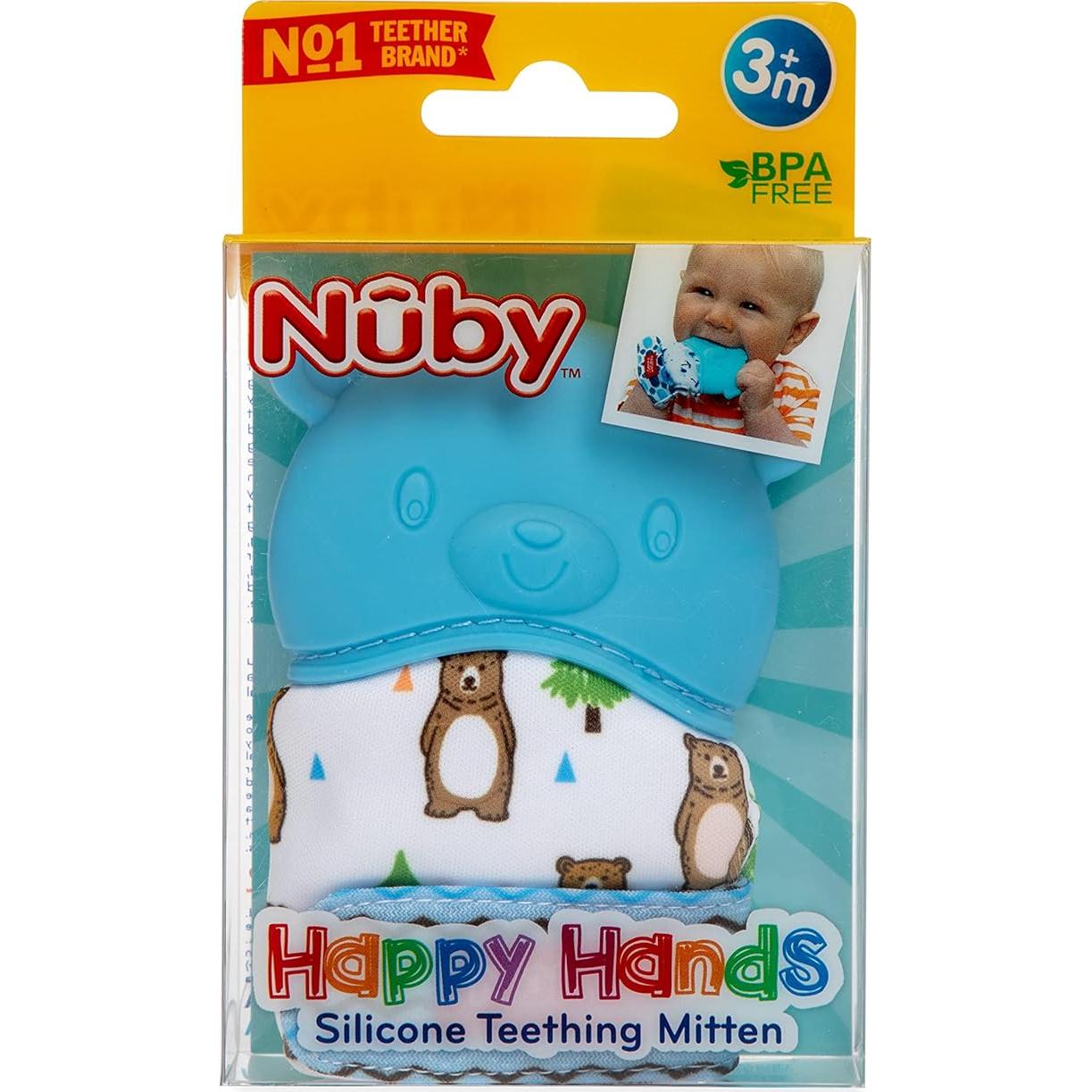 Mitón de Silicona para Dentición Nuby Oso 3+ Meses