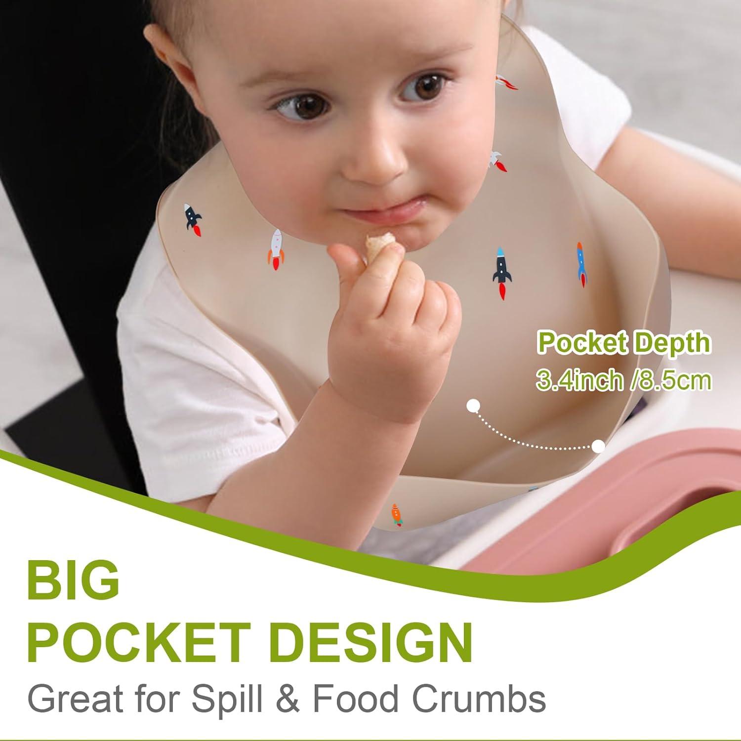 Babero de Silicona Accmor Cohete Impermeable para Bebés
