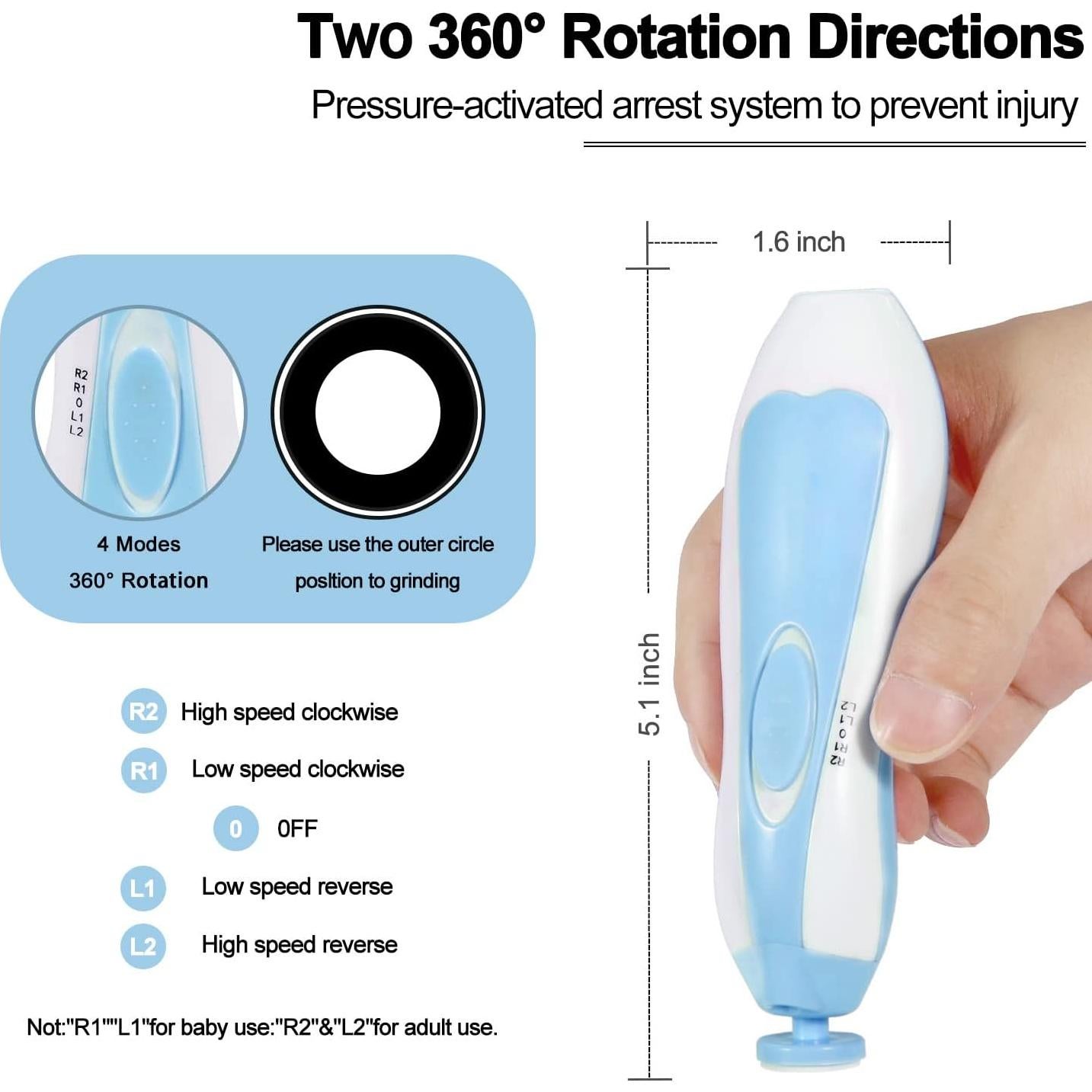Cortador de Uñas Eléctrico SCAIKTIG para Bebés y Adultos