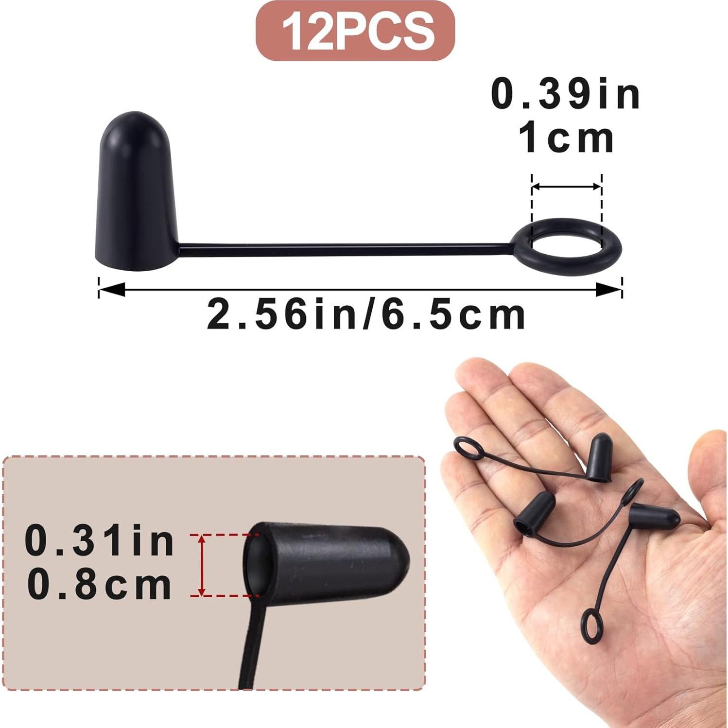 12 Tapas de Vertido de Licor Isslly Negras Reutilizables