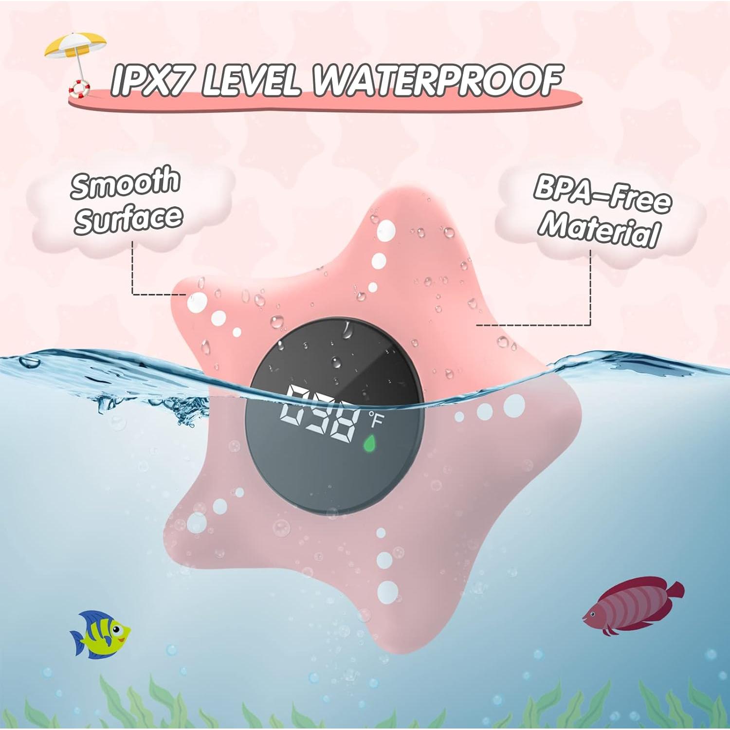 Termómetro de Baño Flotante Ledfaah Rosa para Bebés