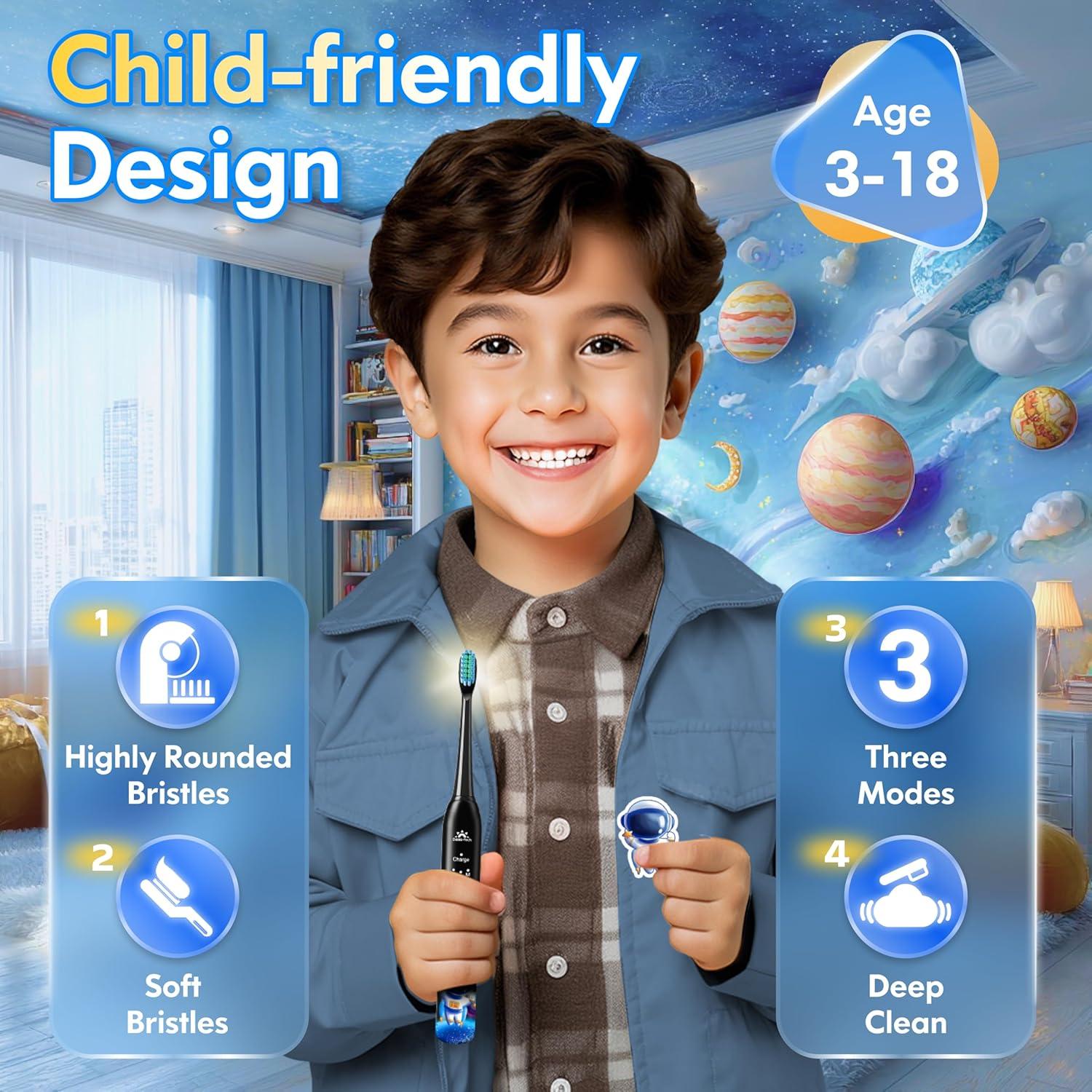 Cepillo de Dientes Eléctrico DADA-TECH para Niños 3-18 Años