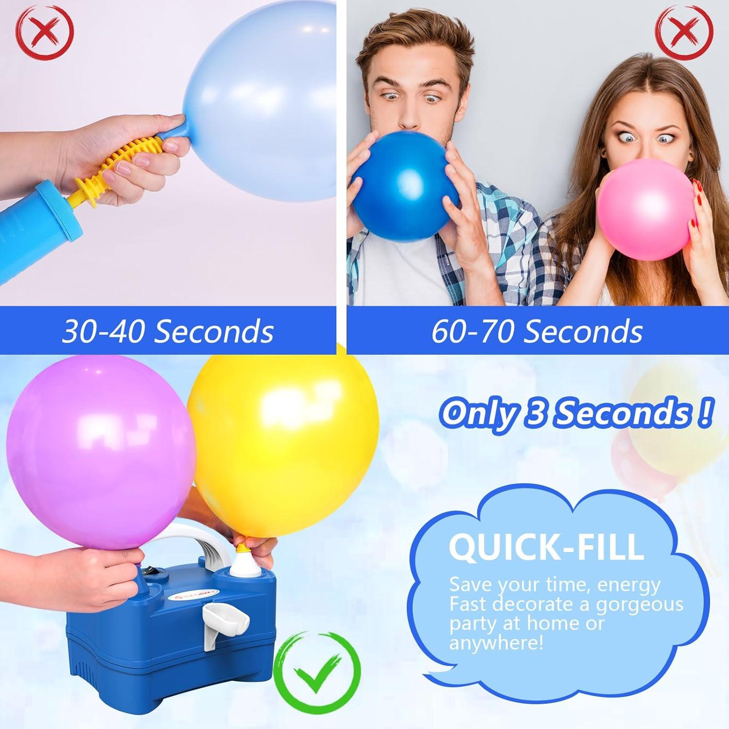 Bomba de Aire Eléctrica IDAODAN 600W Doble Boquilla Azul