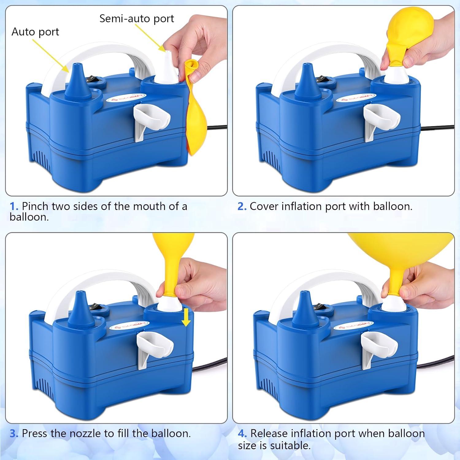 Bomba de Aire Eléctrica IDAODAN 600W Doble Boquilla Azul