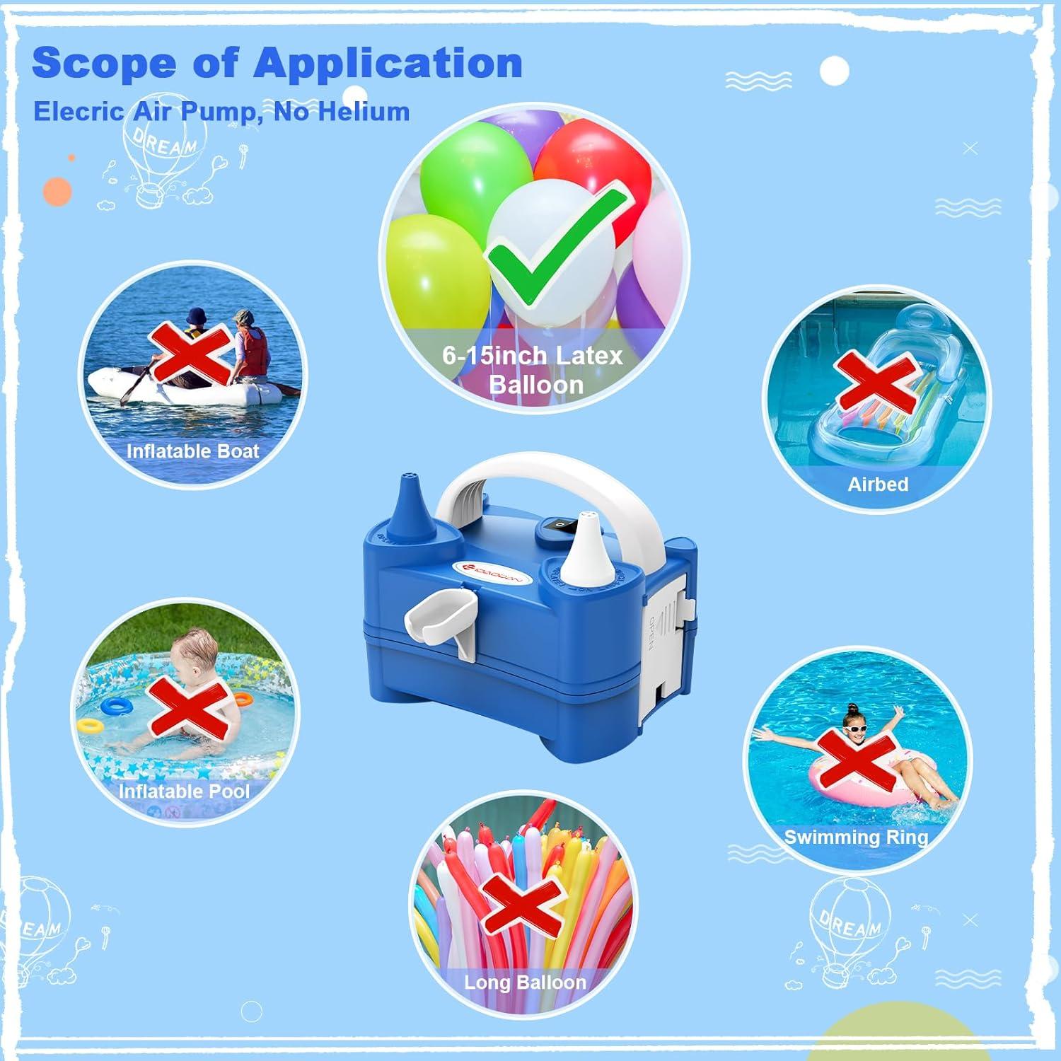 Bomba de Aire Eléctrica IDAODAN 600W Doble Boquilla Azul