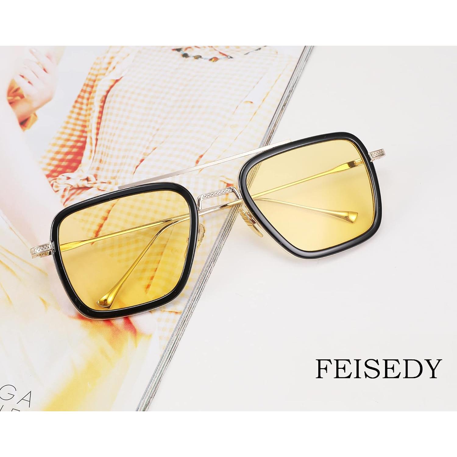 Gafas de Sol Cuadradas FEISEDY Retro UV400 para Mujeres