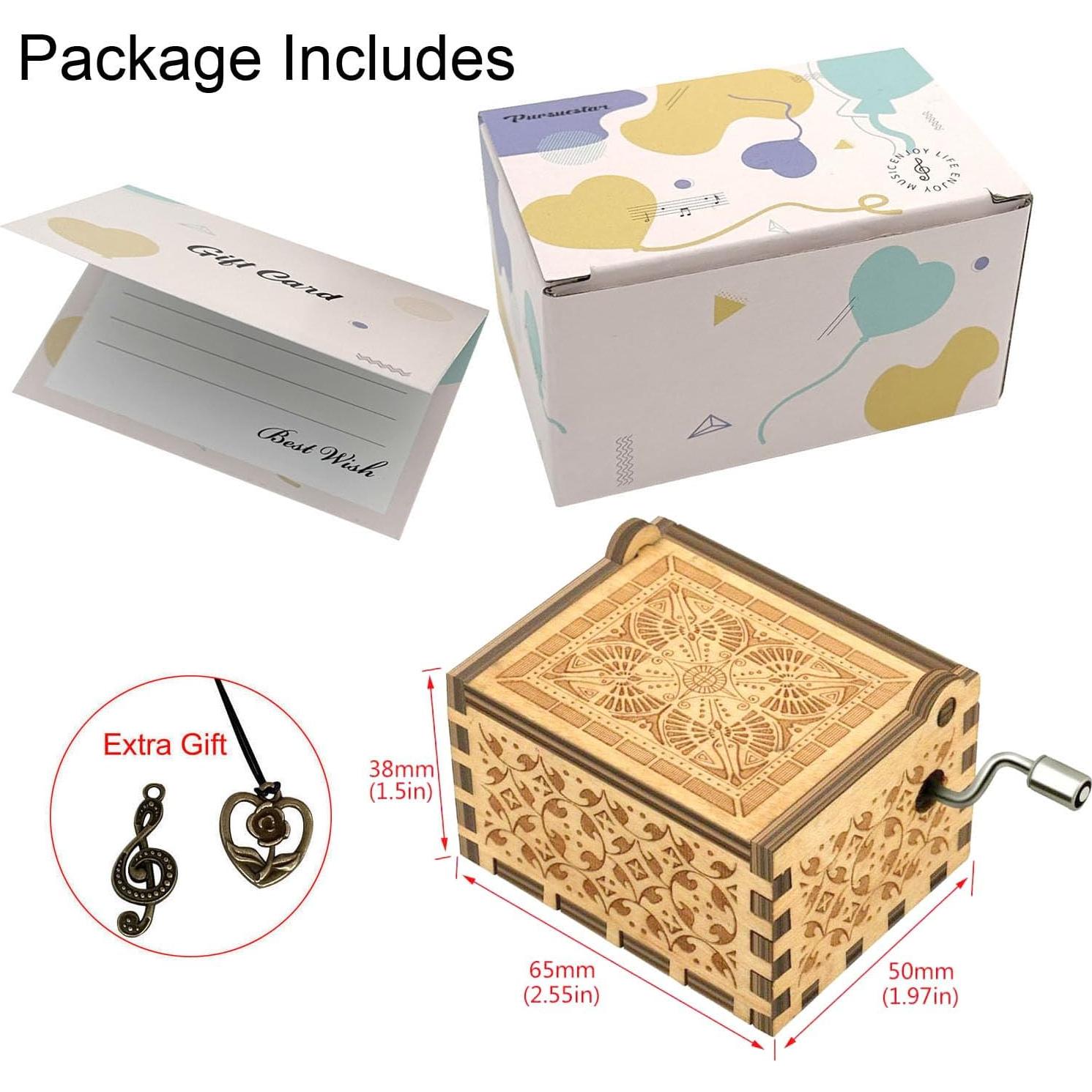 Caja de Música de Madera Pursuestar Fur Elise 8.9x5.8x4.8cm
