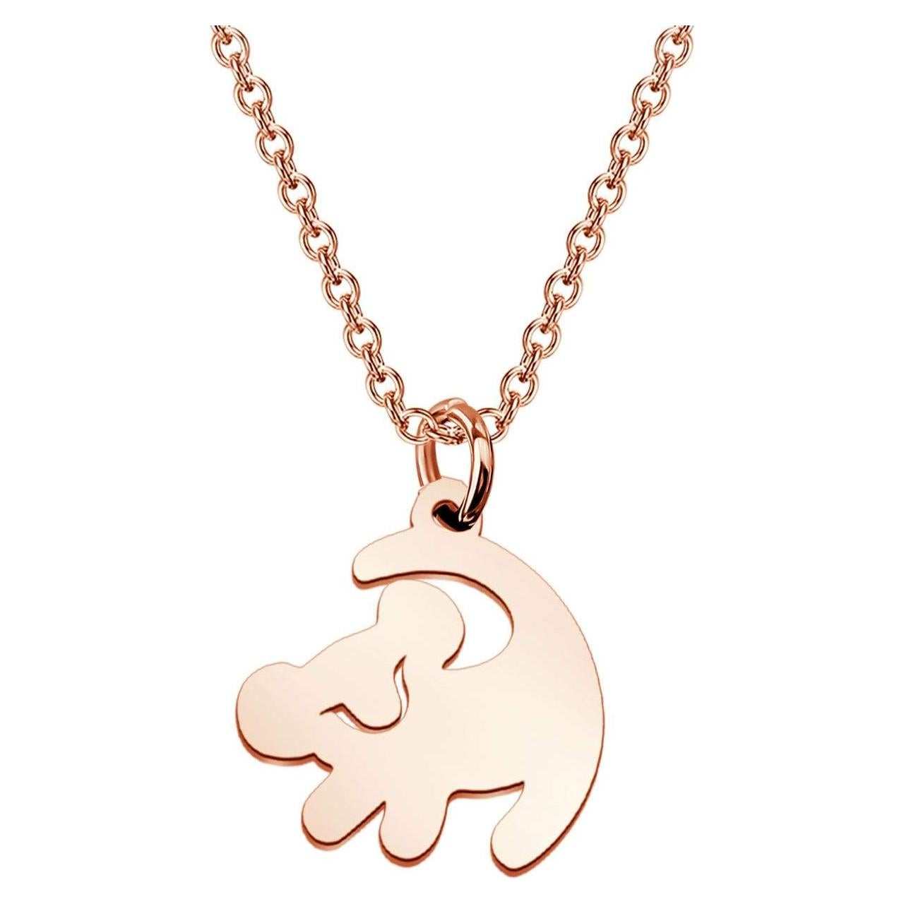 Collar de León FOTAP para Niña en Acero Inoxidable Oro Rosa