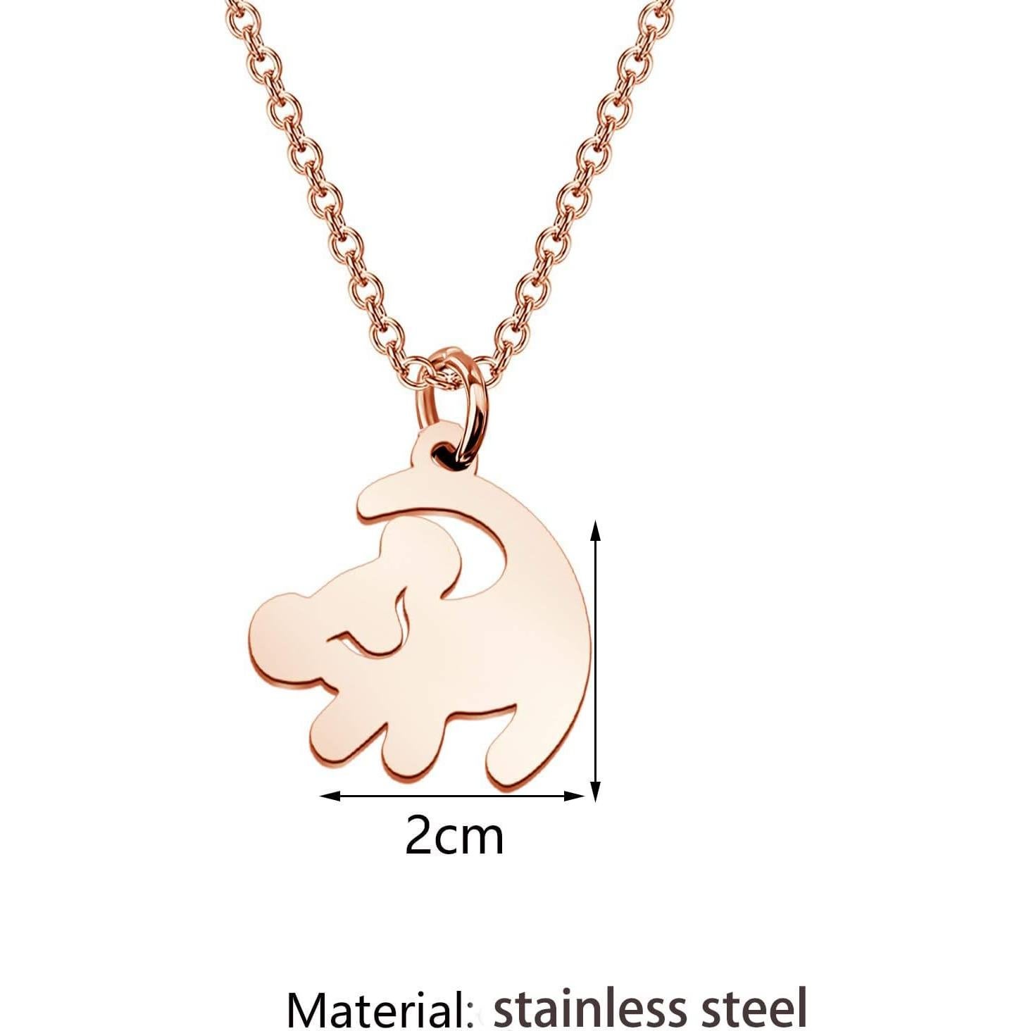 Collar de León FOTAP para Niña en Acero Inoxidable Oro Rosa