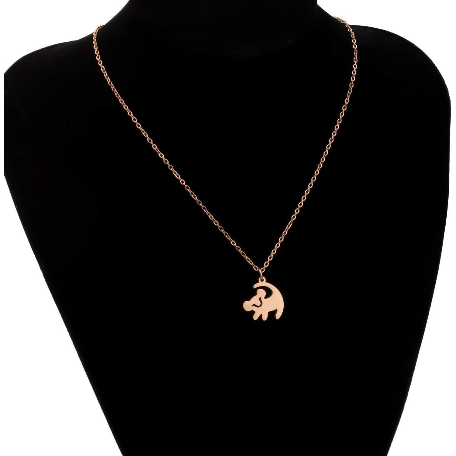 Collar de León FOTAP para Niña en Acero Inoxidable Oro Rosa