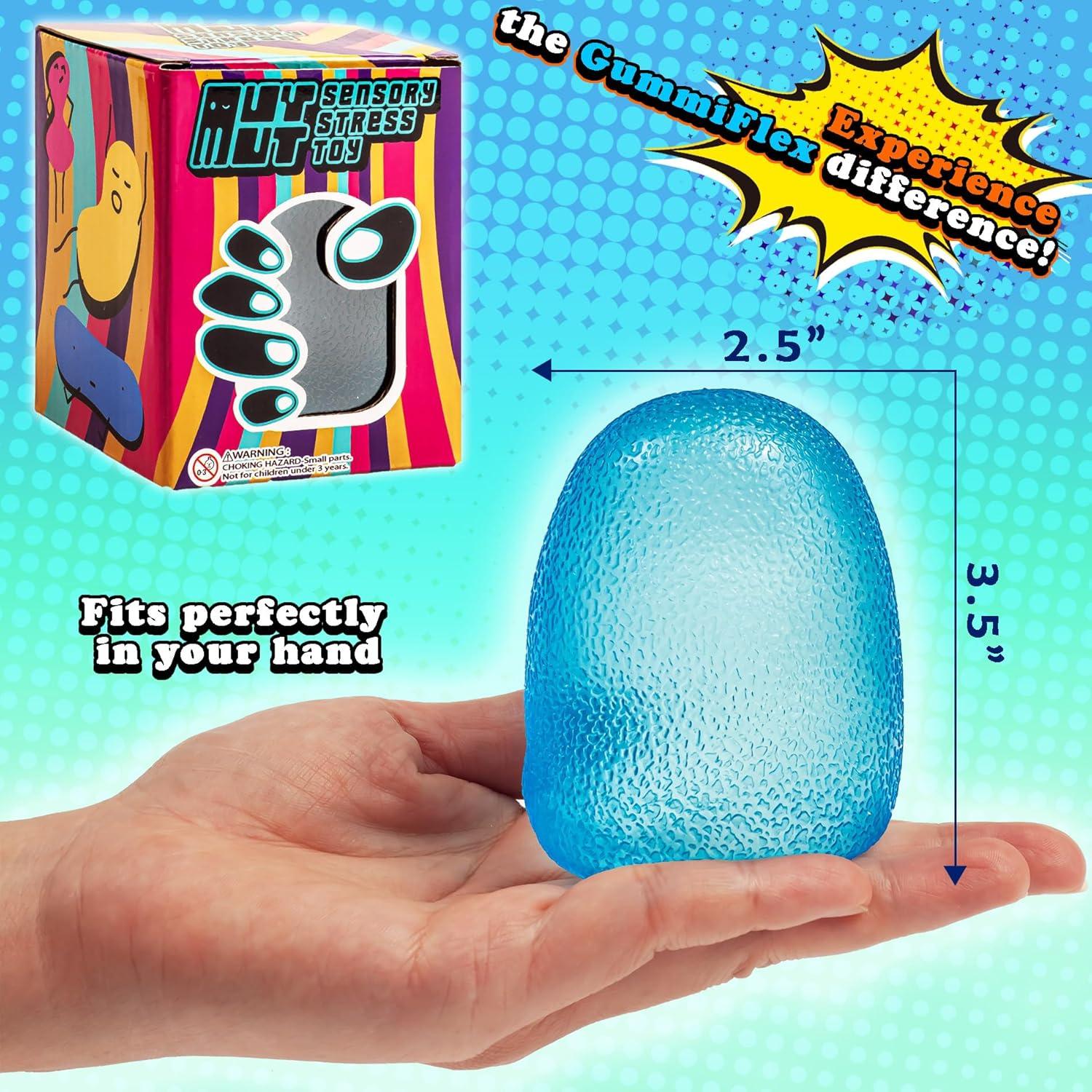 GummiFlex Mega Juguete Antiestrés Azul 8.9 cm - Gel Alta Densidad
