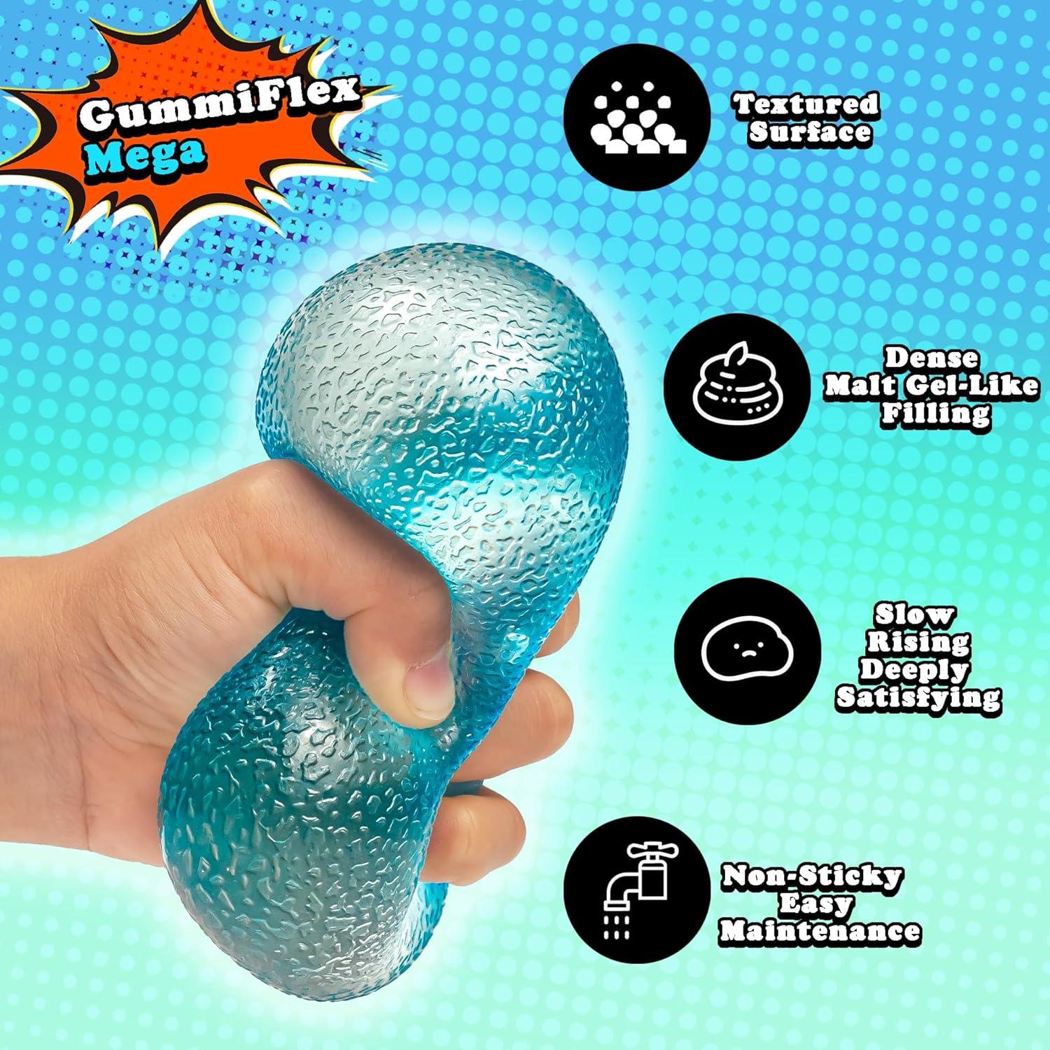GummiFlex Mega Juguete Antiestrés Azul 8.9 cm - Gel Alta Densidad