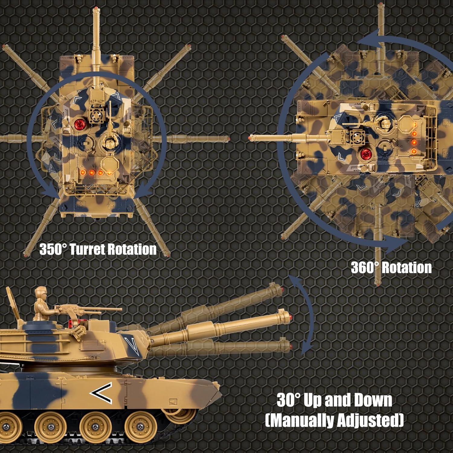 Tanque RC M1A2 Abrams Supdex 1/24 Control Remoto con Sonido