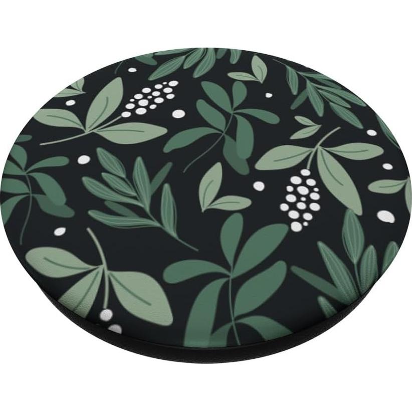 PopSockets PopGrip Floral Verde y Bayas Blancas 10.9x8.6cm
