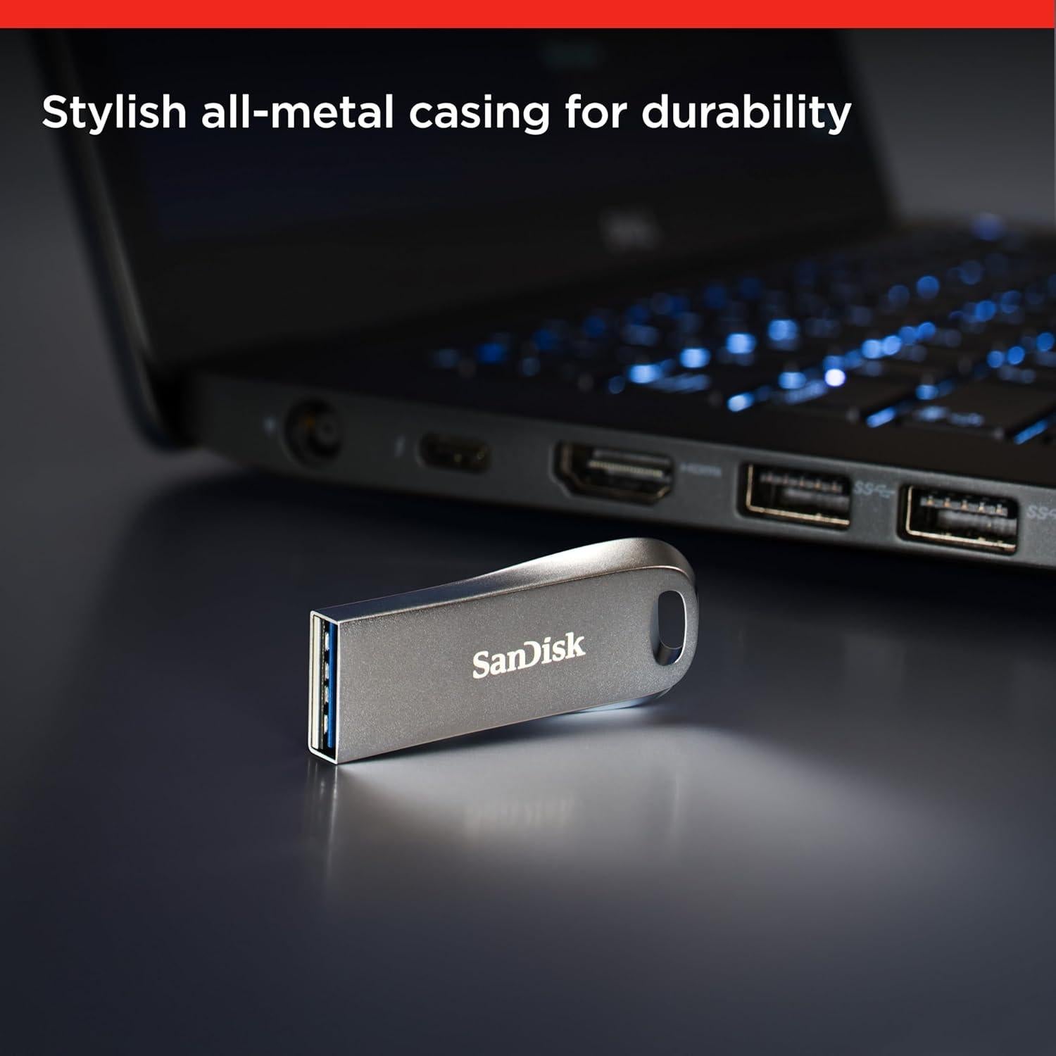 SanDisk 128GB Ultra Luxe USB 3.1 Flash Drive Negro