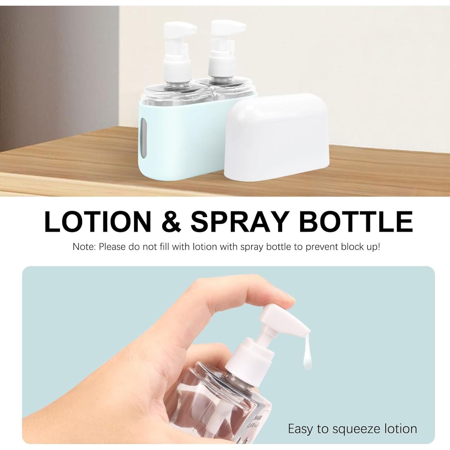 Botellas de Viaje Skycase 2 en 1 - A Prueba de Fugas, 100ml