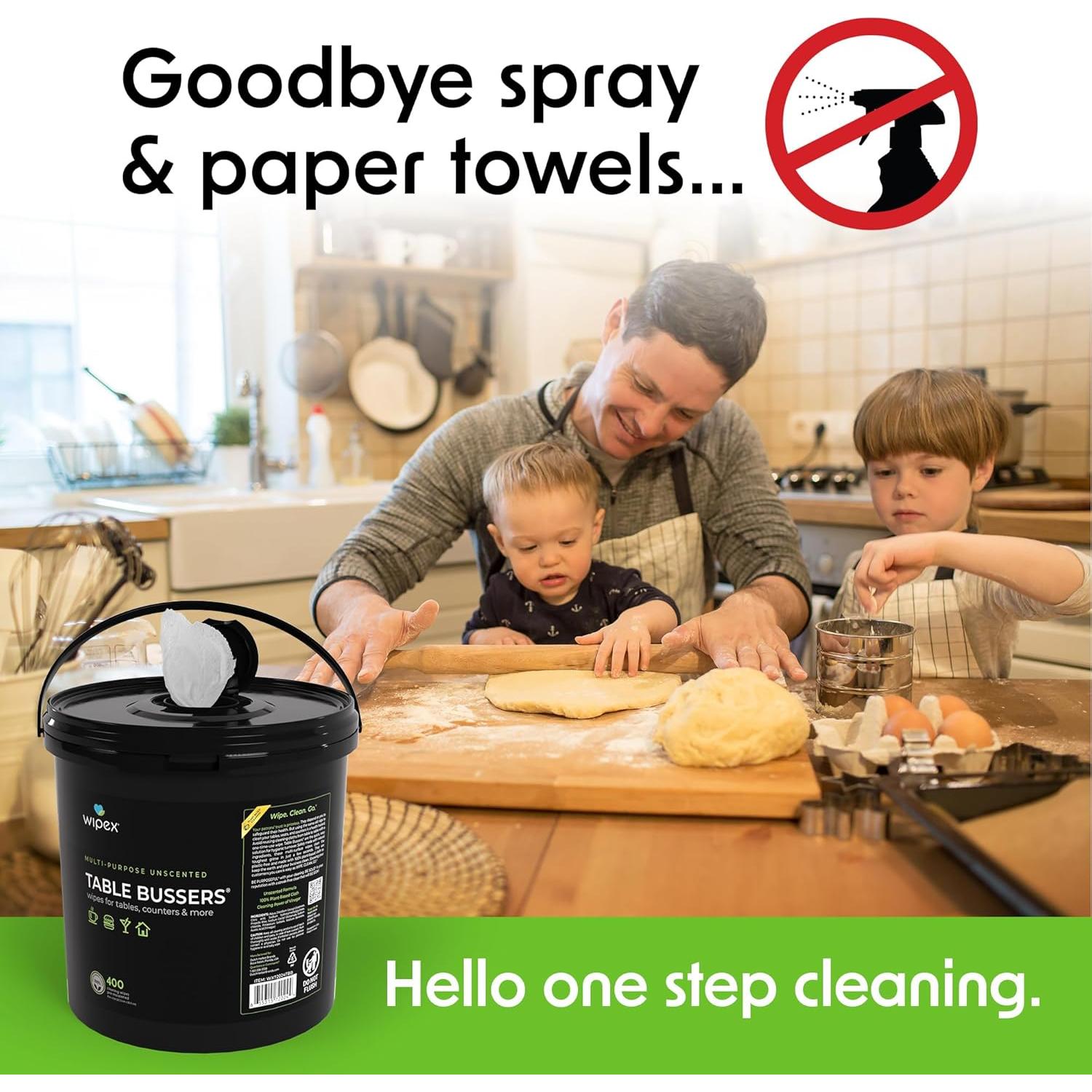 Toallitas de Limpieza Natural Wipex 400 Unidades - Multi Superficie