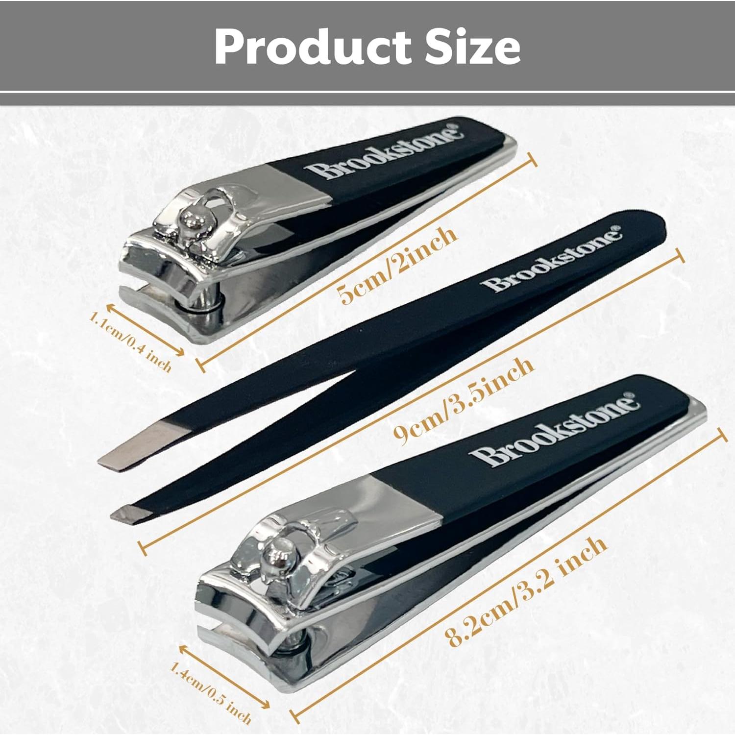 Juego de Cortauñas Brookstone - Acero Inoxidable Premium, 2 Piezas