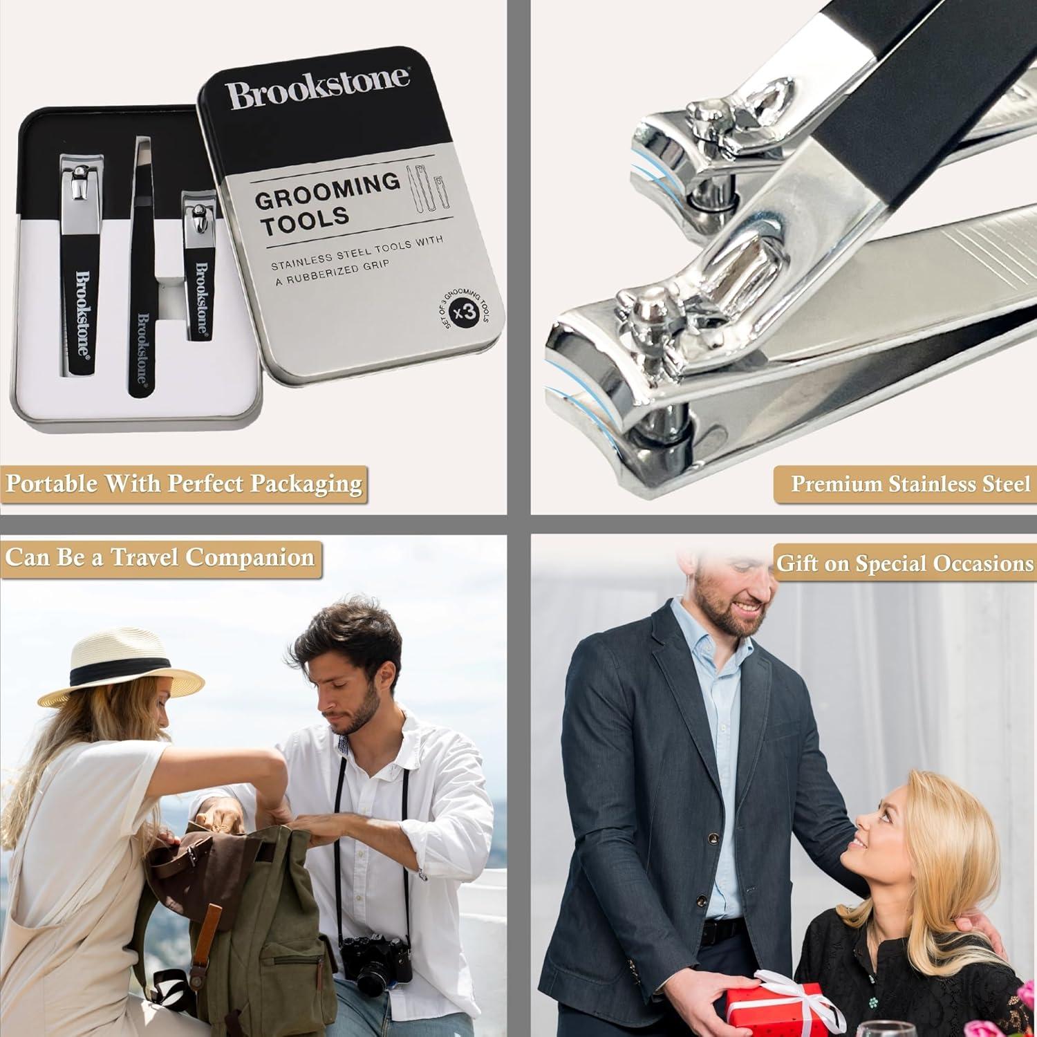 Juego de Cortauñas Brookstone - Acero Inoxidable Premium, 2 Piezas