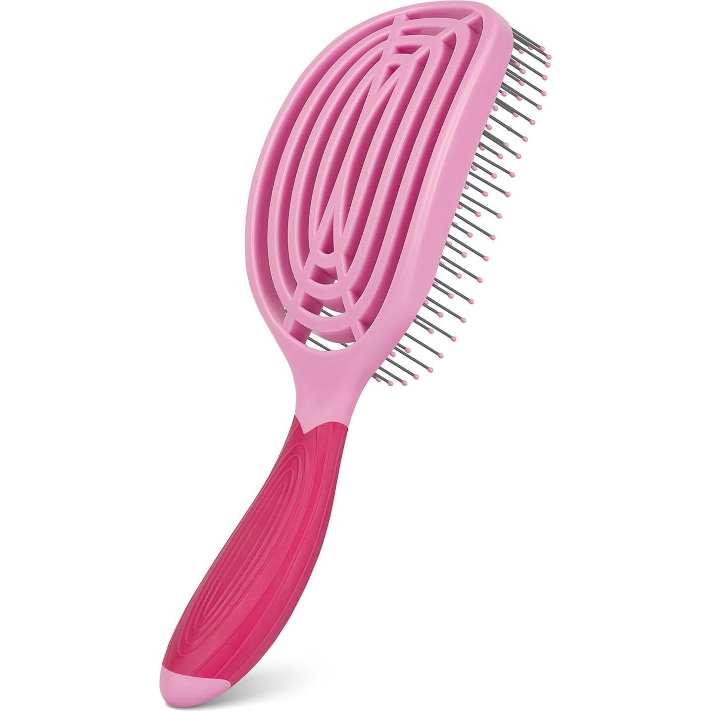 Cepillo Curvado Profesional NuWay 4Hair Rosa Pétalo 21.5cm