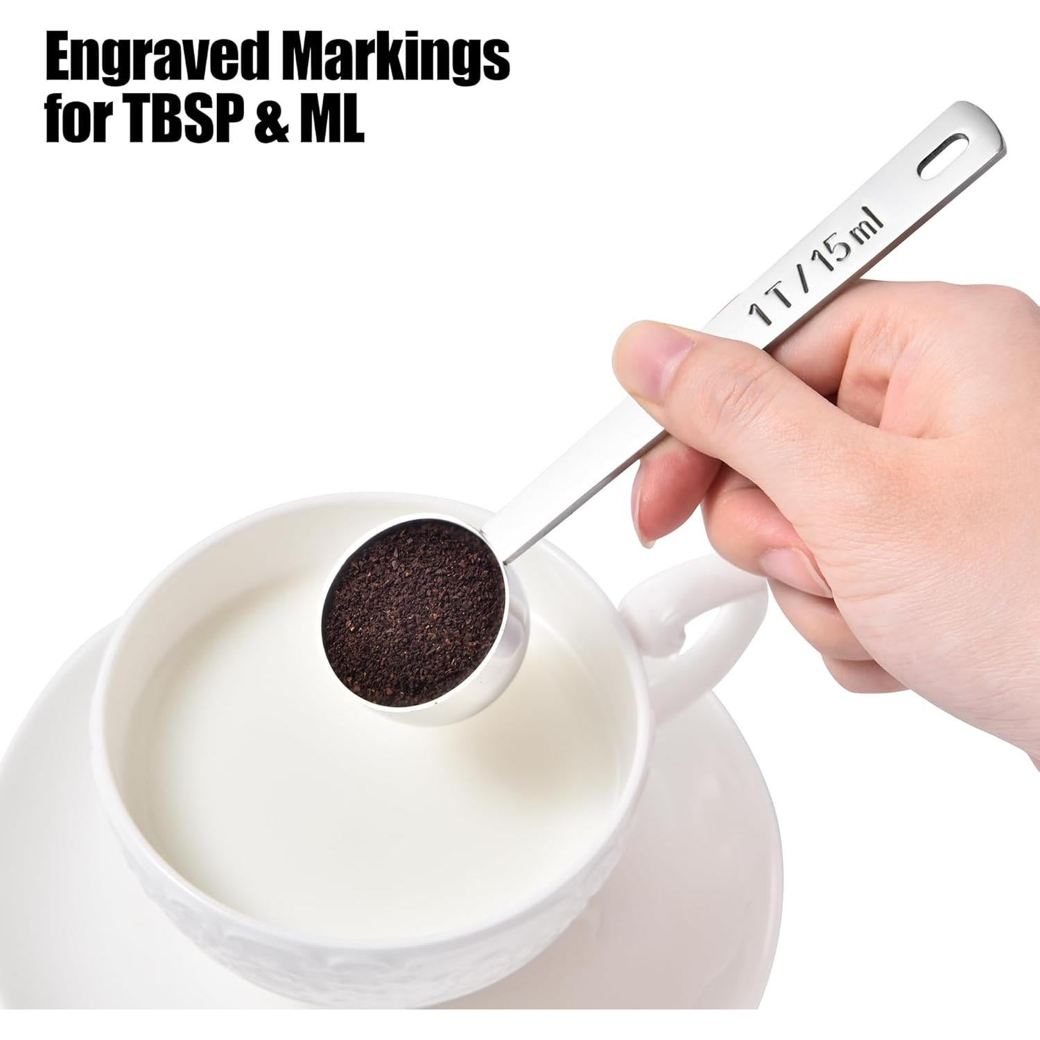 Cuchara Medidora de Acero Inoxidable Doosu 15ml 14.5cm