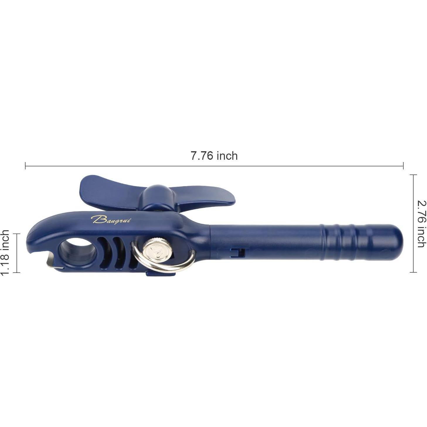 Abridor de Latas Manual 4-en-1 Bangrui Azul - Seguro y Versátil