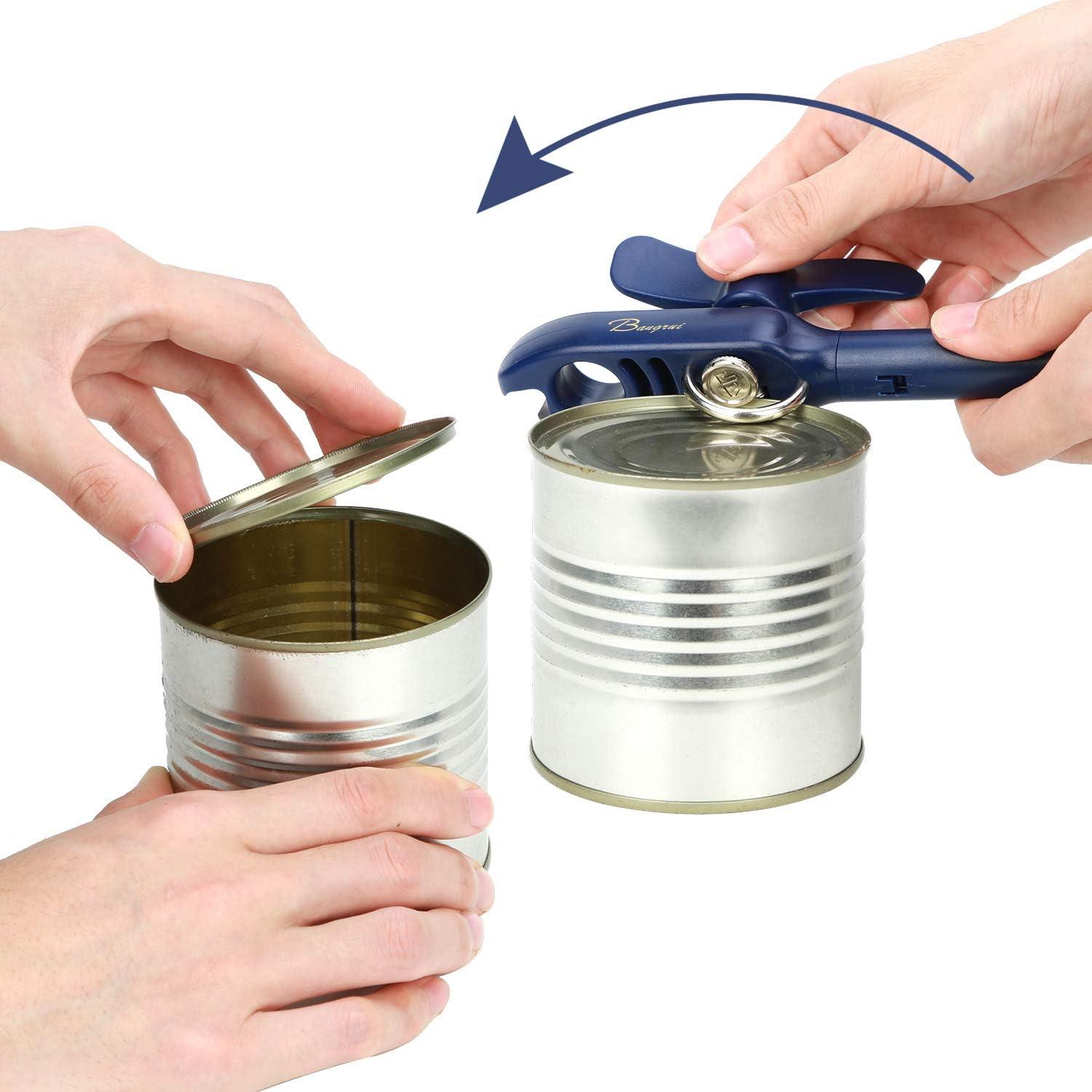 Abridor de Latas Manual 4-en-1 Bangrui Azul - Seguro y Versátil