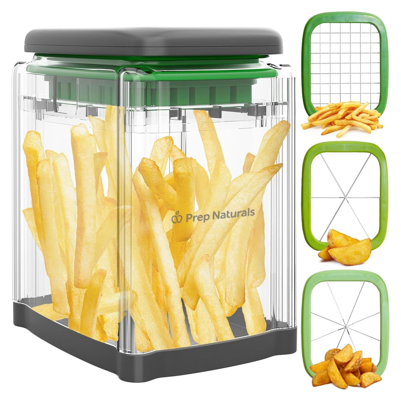 Cortador de Papas Fritas Prep Naturals - 3 Cuchillas Intercambiables