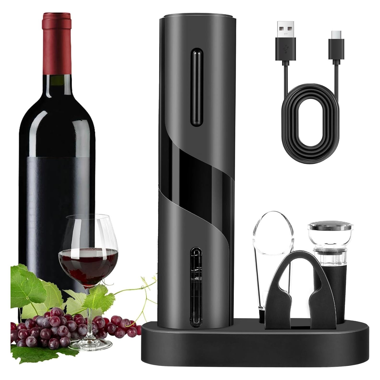 Set de abridor de vino eléctrico BreezeSound 6 en 1 recargable