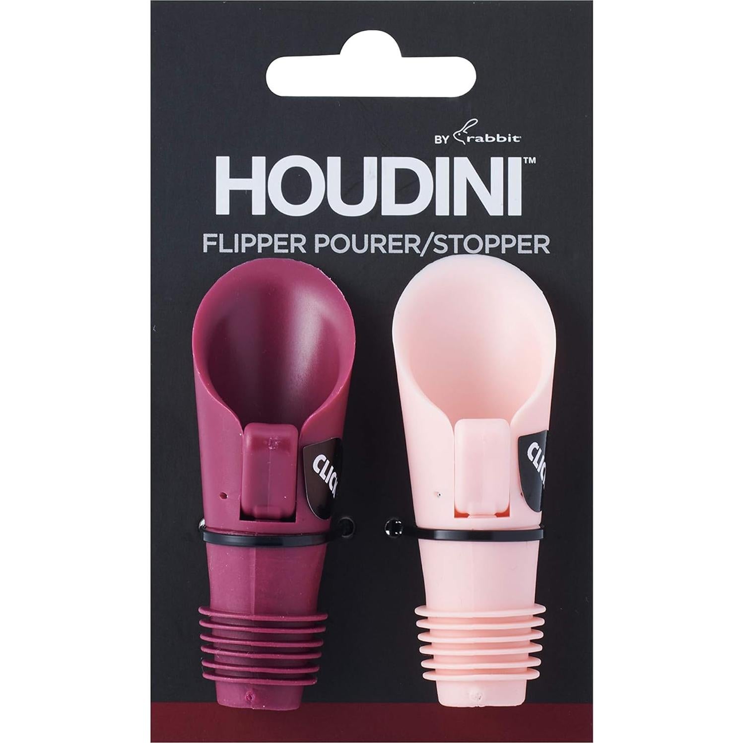 Tapones para Botellas de Vino Houdini Flipper, Set de 2