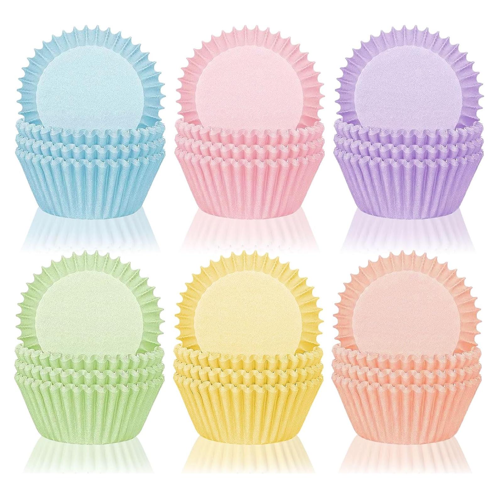 Forros de Cupcake Desechables Whaline 300 Pcs Colores Pastel