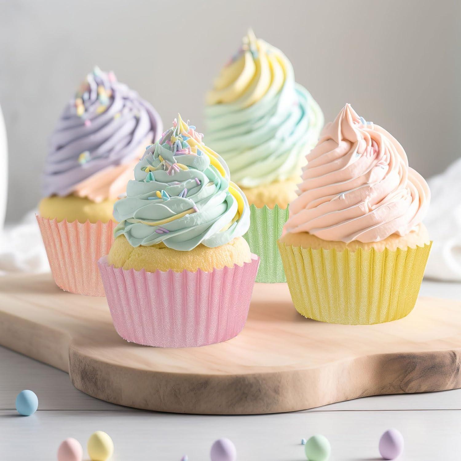 Forros de Cupcake Desechables Whaline 300 Pcs Colores Pastel