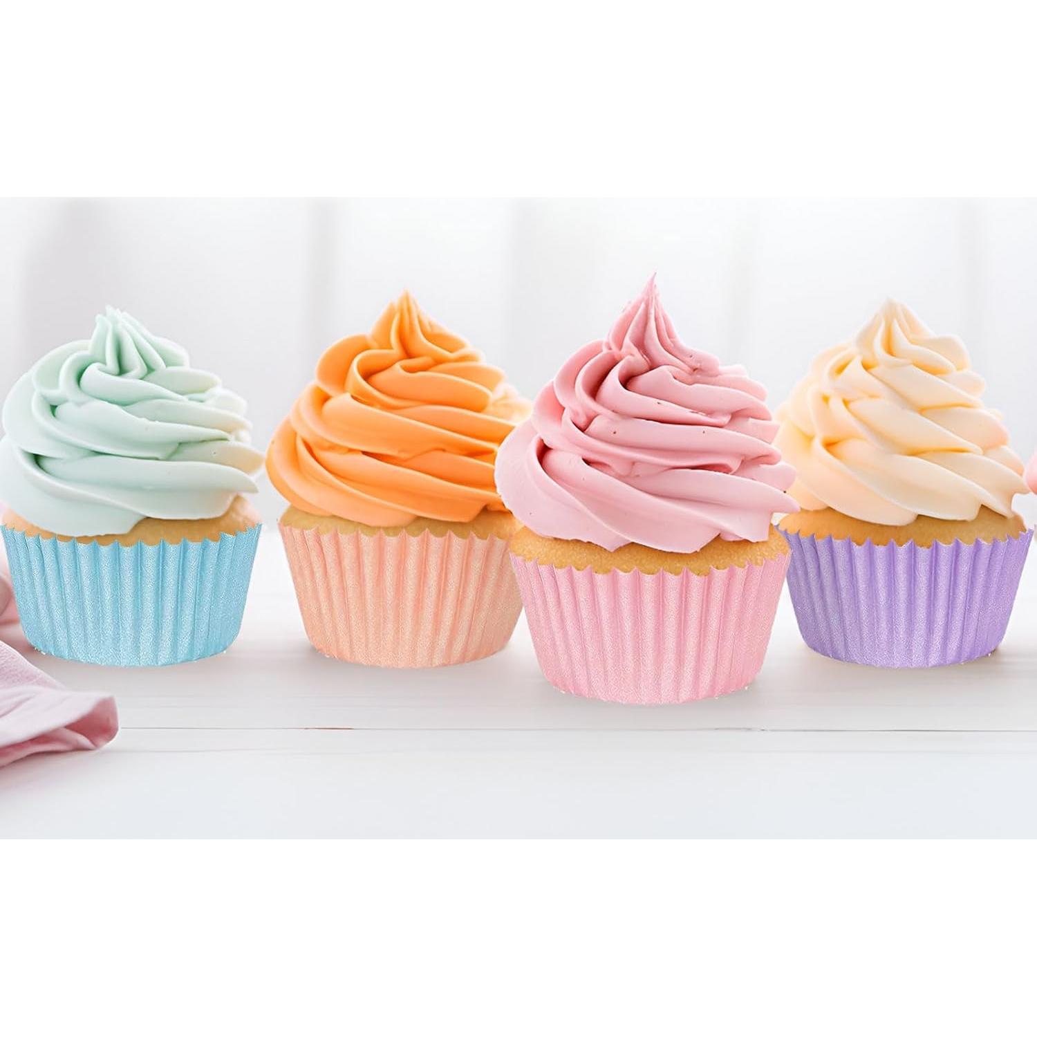 Forros de Cupcake Desechables Whaline 300 Pcs Colores Pastel